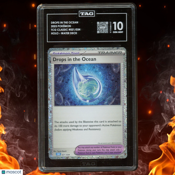 Pokemon TCG Classic DROPS IN THE OCEAN HOLO - Water Deck 021/034 TAG 10