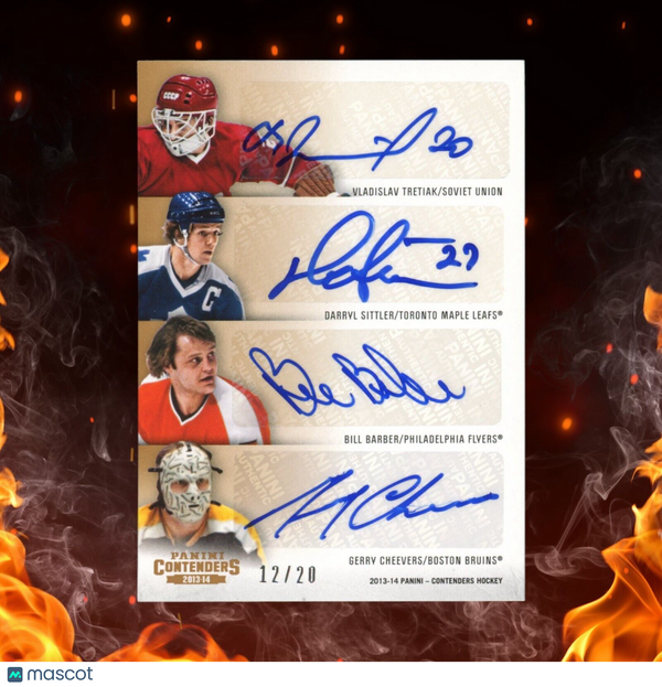 2013 Panini Contenders 8 Auto ROBINSON / SALMING / SITTLER / CHEEVERS /20 Gold
