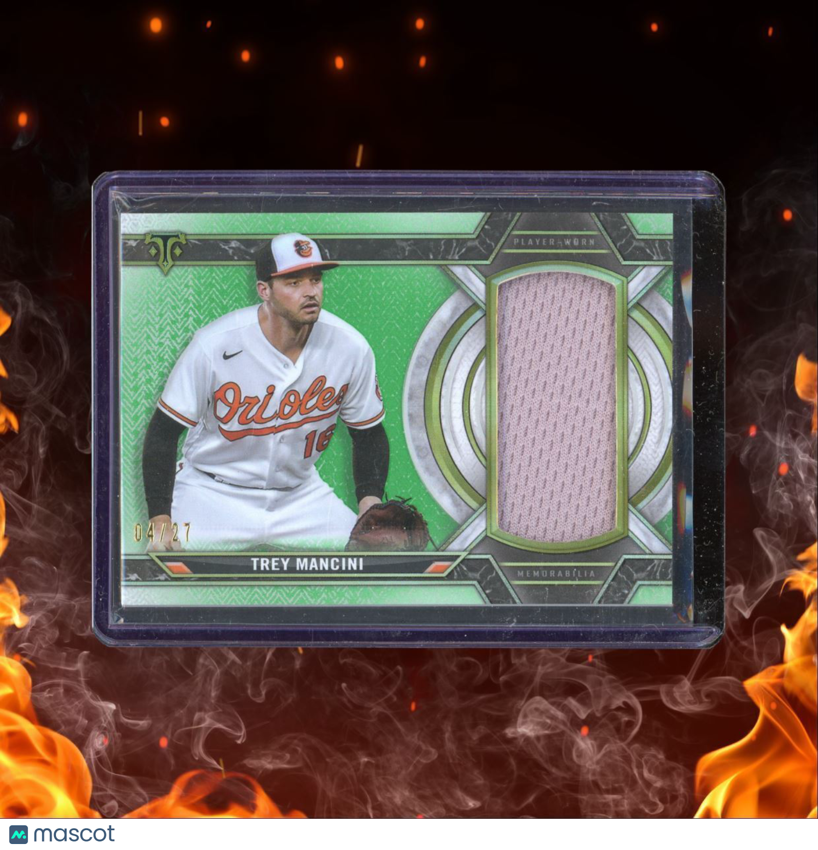 2021 Topps Triple Threads Single Jumbo Relics Emerald Trey Mancini 04/27