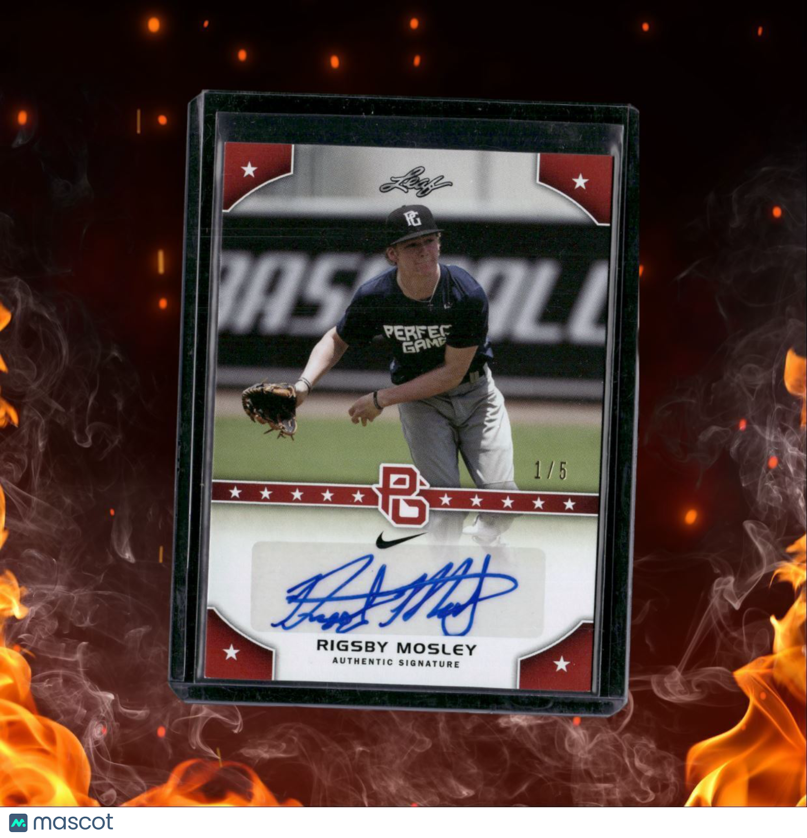 2015 Leaf Perfect Game National Showcase Rigsby Mosley Auto 1/5 #PG-RM1