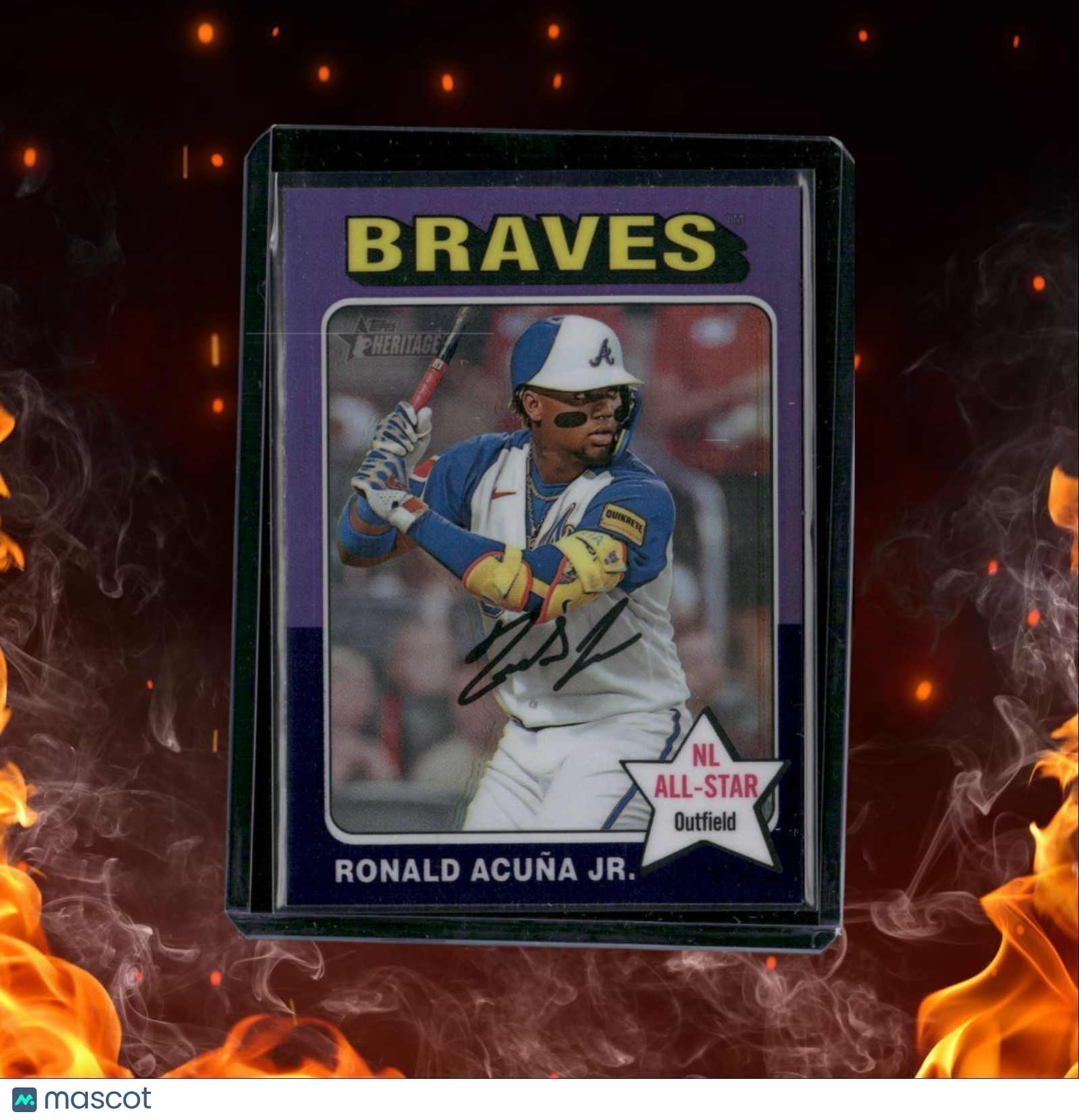 2024 Topps Heritage Ronald Acuña Jr. NL All-Star Purple Chrome #12