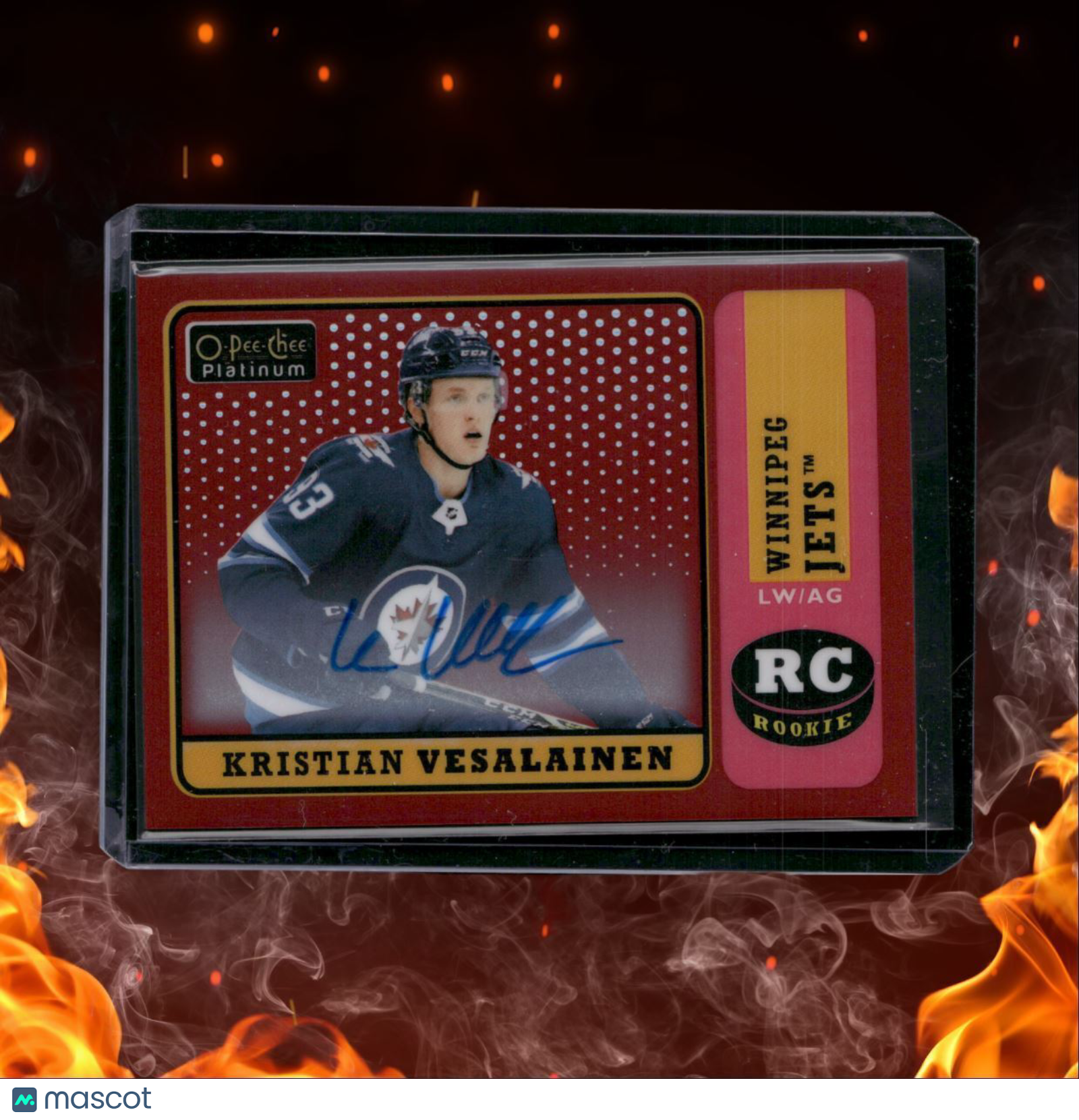 2019-20 O-Pee-Chee Platinum Kristian Vesalainen Retro Red Rainbow Rookie Auto