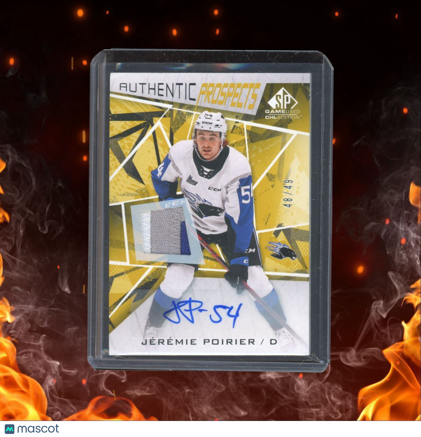 2021-22 Upper Deck SP Game Used CHL Jeremie Poirer Rookie Auto #57