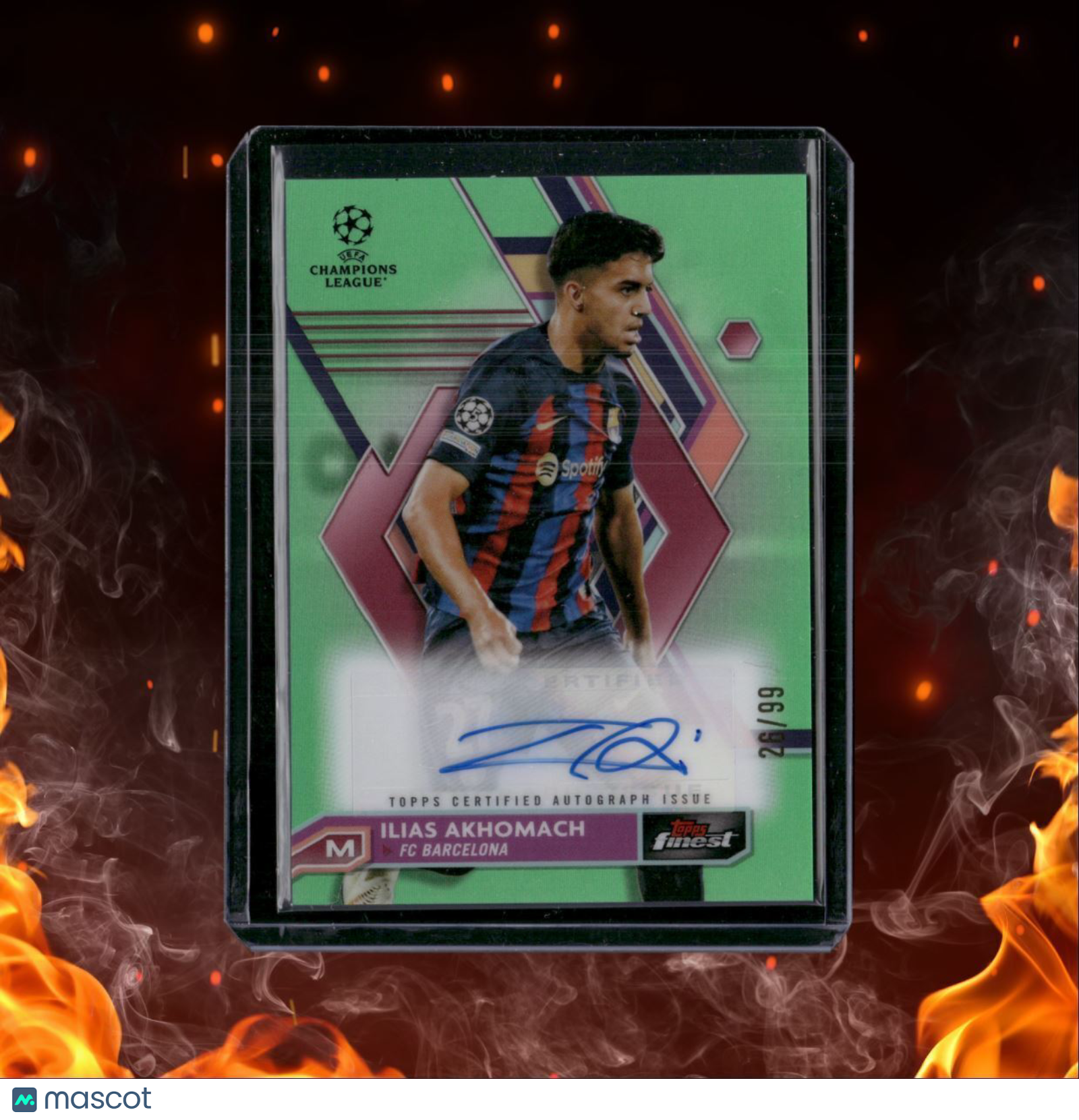 2023 Topps Finest Emiliano Martínez Green Refractor Auto 26/99 #A-IA