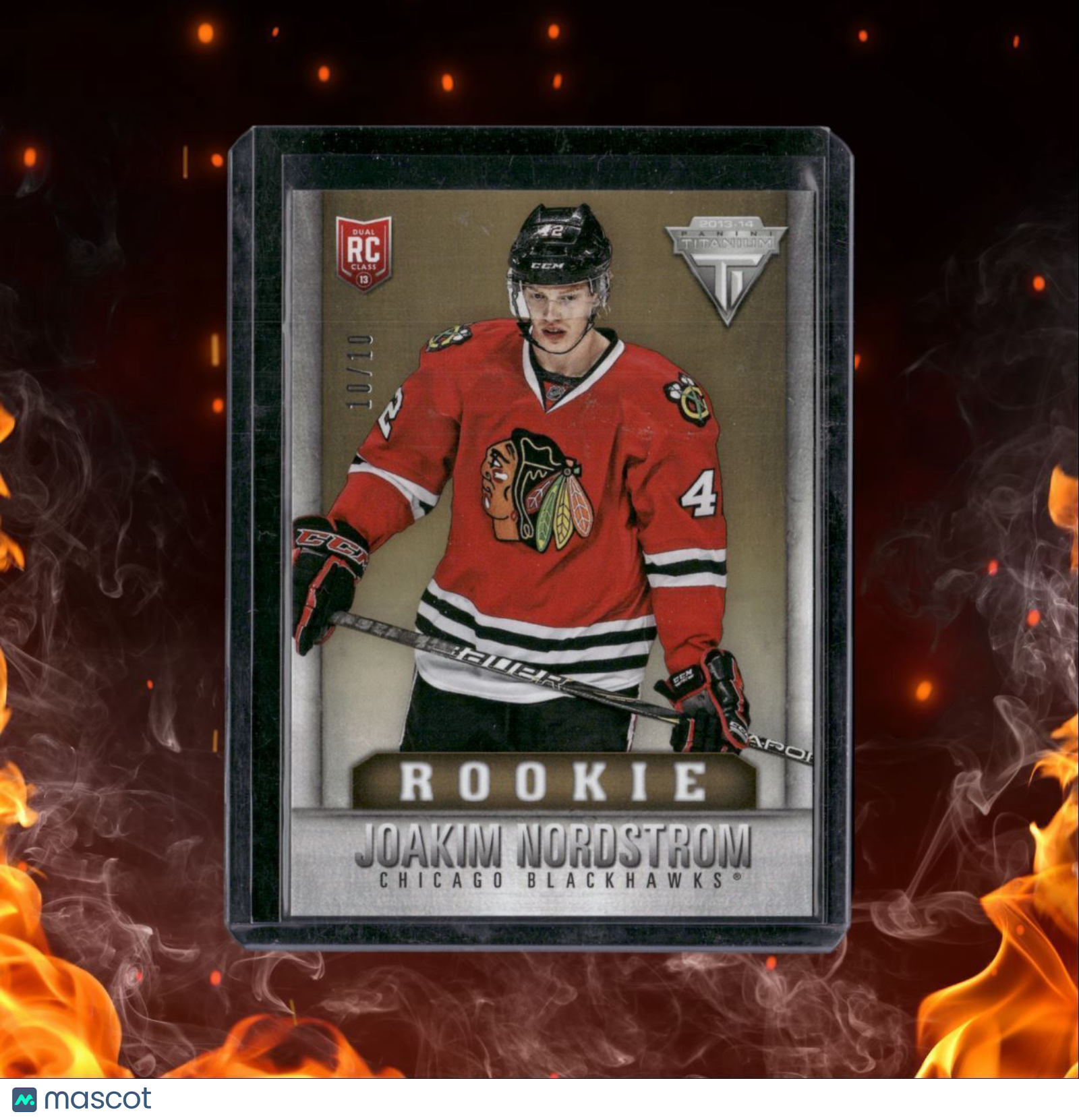2013-14 Panini Titanium Joakim Nordstrom Rookie Auto 10/10 #230