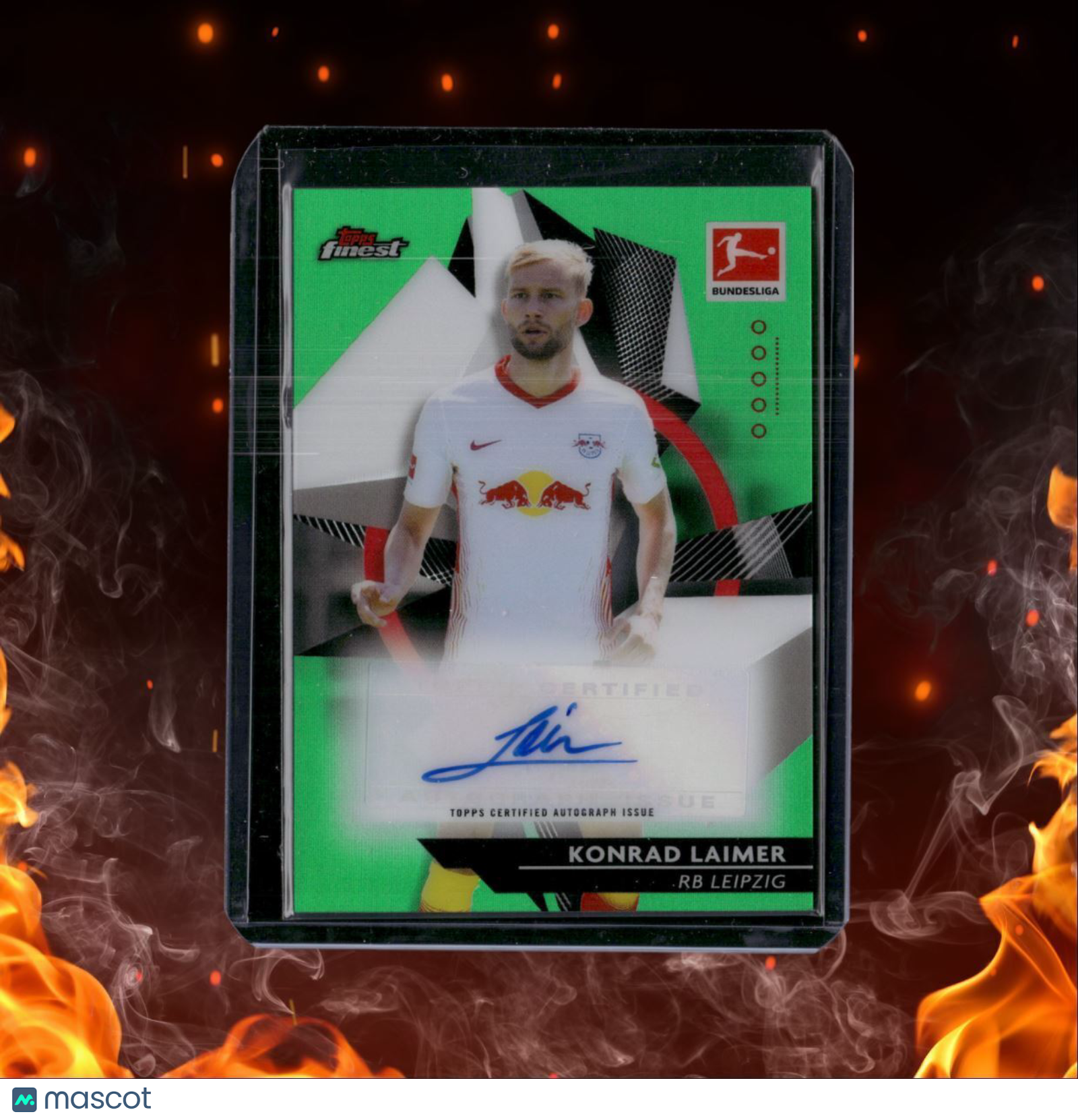 2021 Topps Finest UEFA Konrad Laimer Green Refractor Auto 49/50 #56
