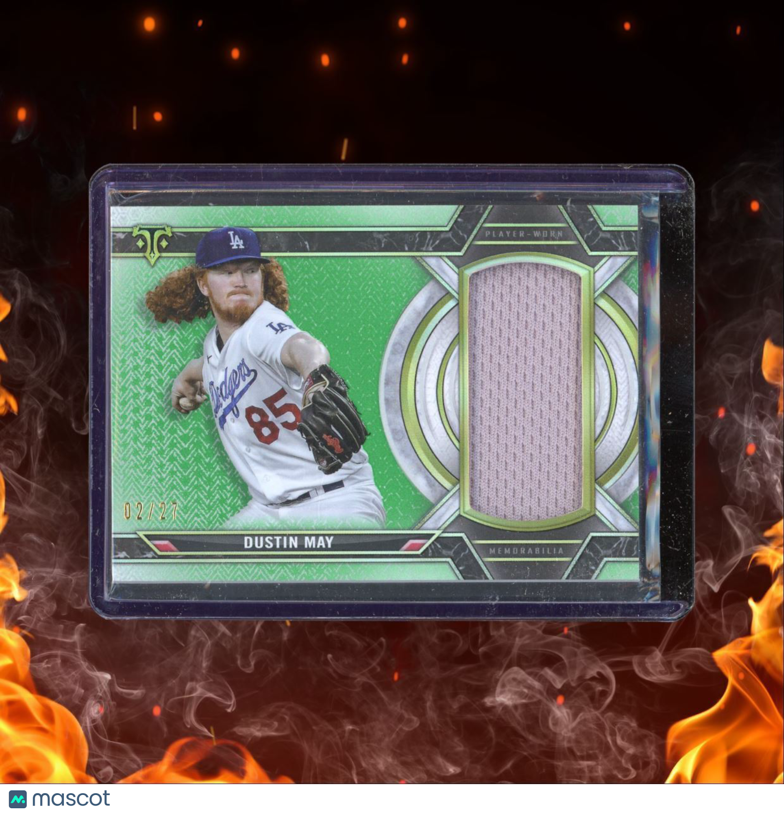 2021 Topps Triple Threads Single Jumbo Relics Emerald Dustin May 02/27 #SJR-DM