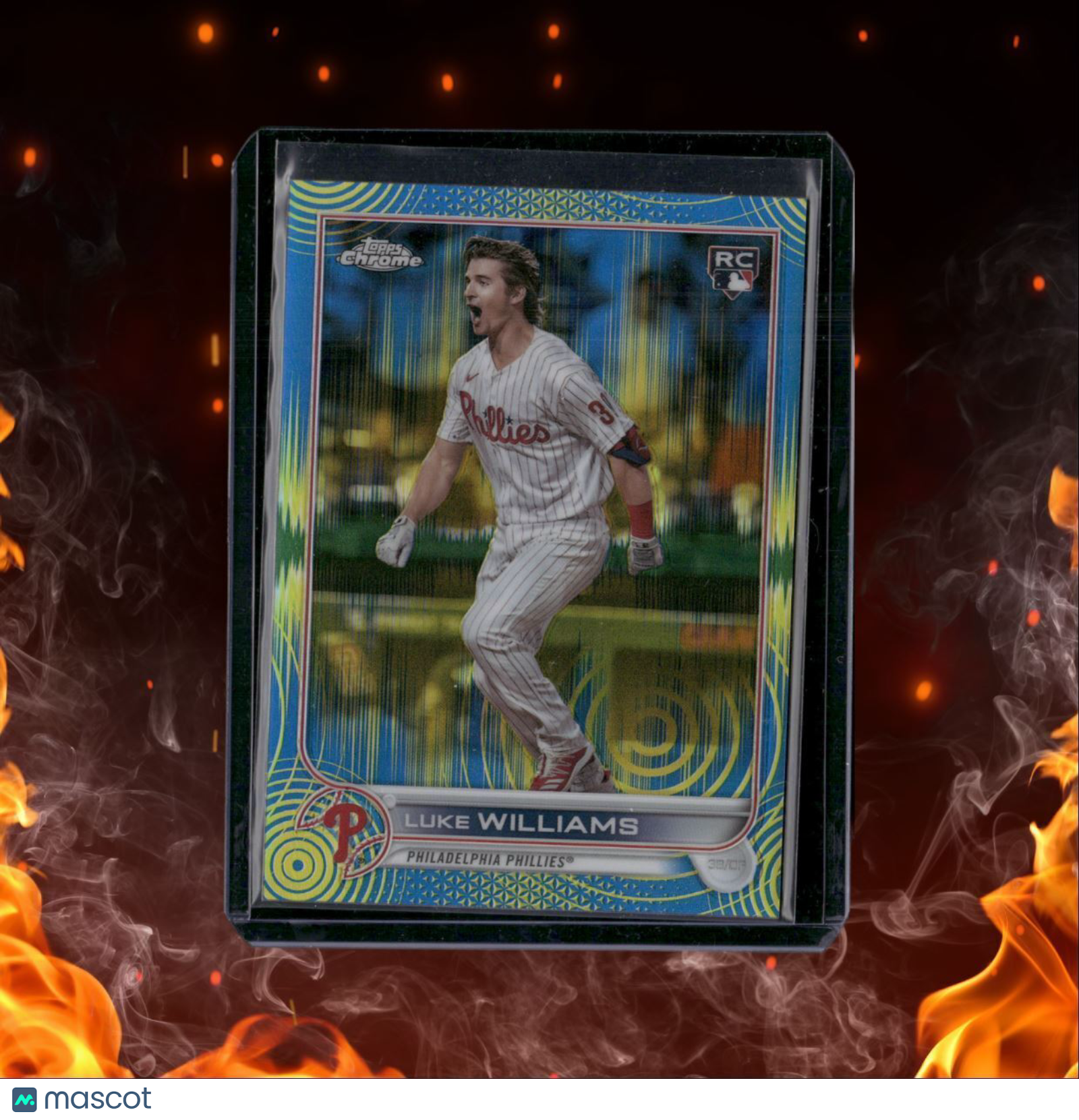 2022 Topps Chrome Luke Williams Sonic Blue/Yellow Rookie 49/75 #170