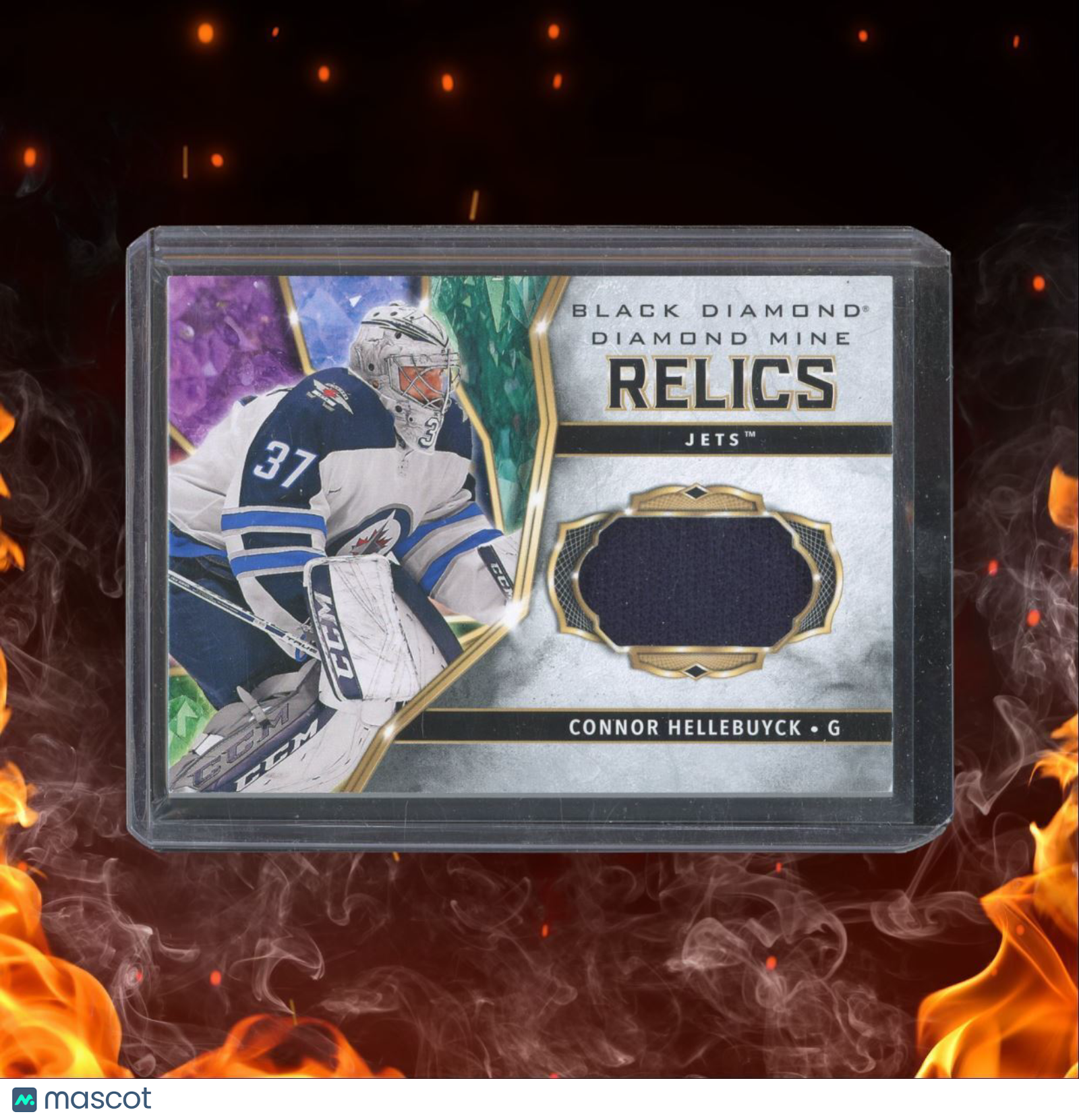 2020-21 Upper Deck Black Diamond Connor Hellebuyck Diamond Mine Relics #87