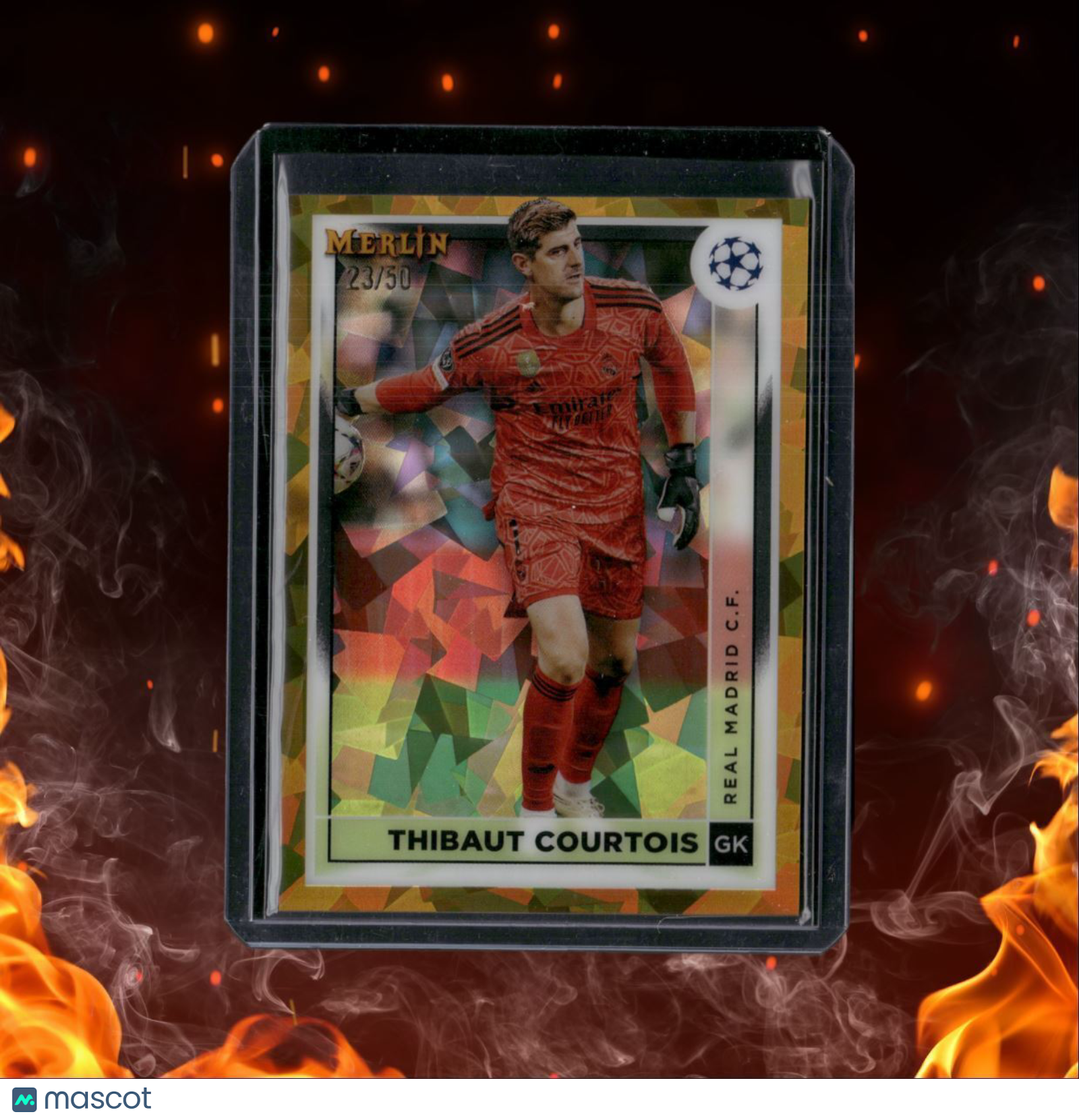 2022 Topps Merlin Chrome Thibaut Courtois Gold Cracked Ice 23/50 #117