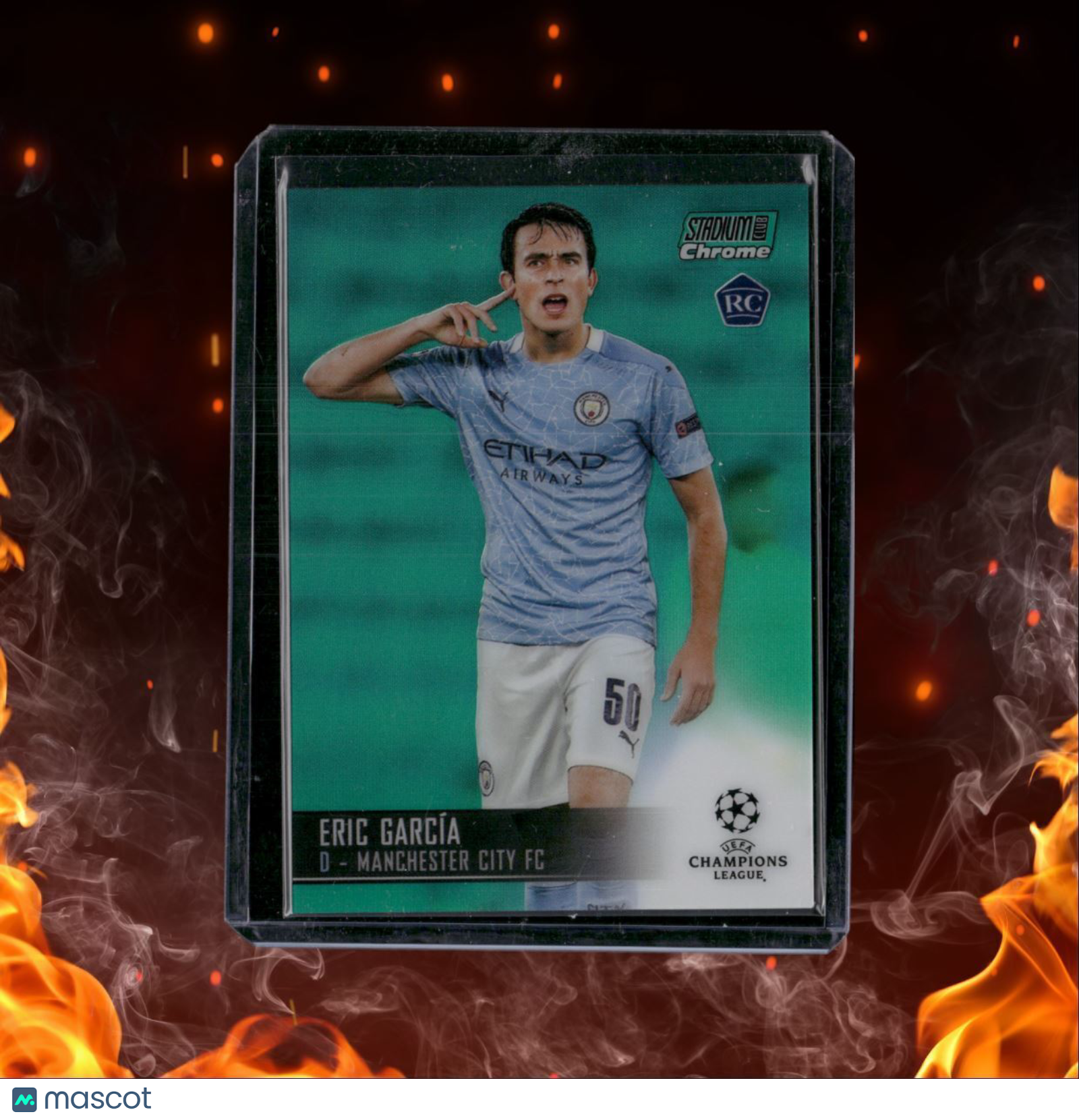 2021 Topps Stadium Club Chrome Eric Garcia Green Refractor Rookie 76/99 #52