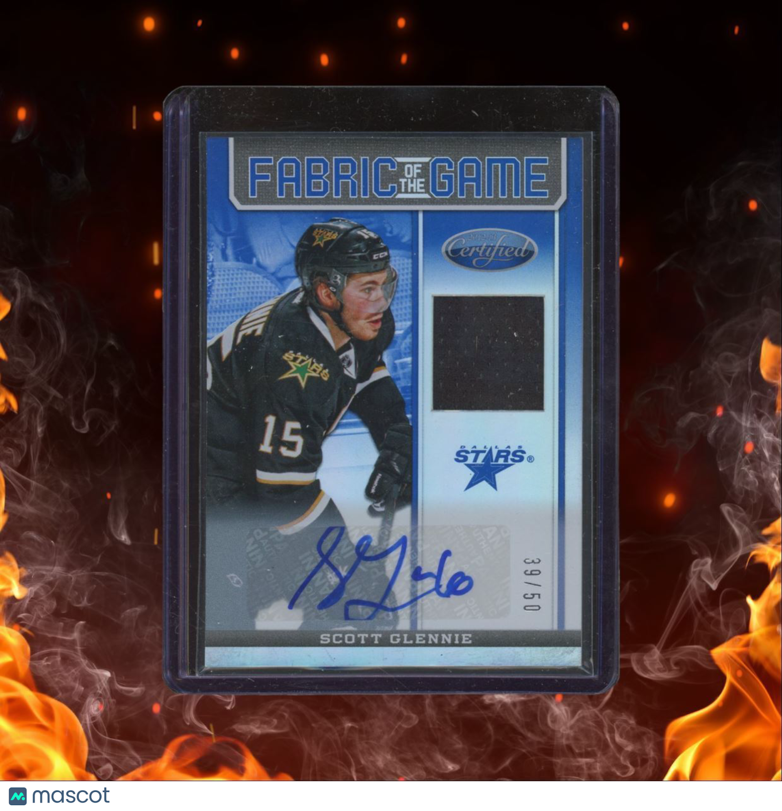 2012-13 Panini Certified Autographs Scott Glennie Fabric of the Game Auto 39/50