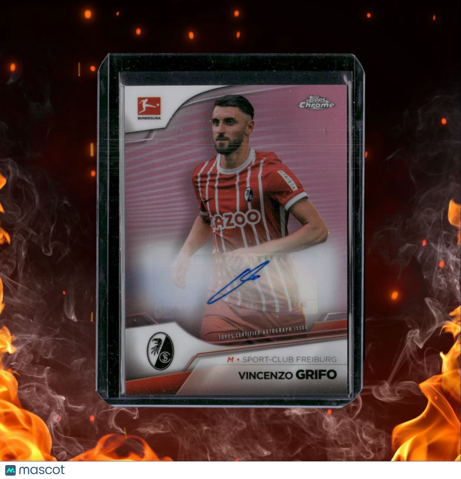 2022 Topps Chrome Bundesliga Vincenzo Grifo Pink Auto 59/75 #BCA-VG