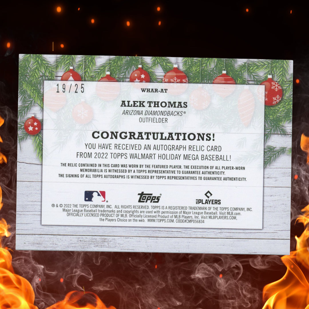 2022 Topps Holiday Mega Alek Thomas Auto Relic /25 Rookie #WHAR-AT