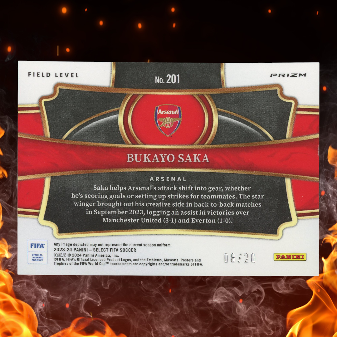 2023 Panini Select FIFA Soccer Bukayo Saka Field Level Silver /20 #201