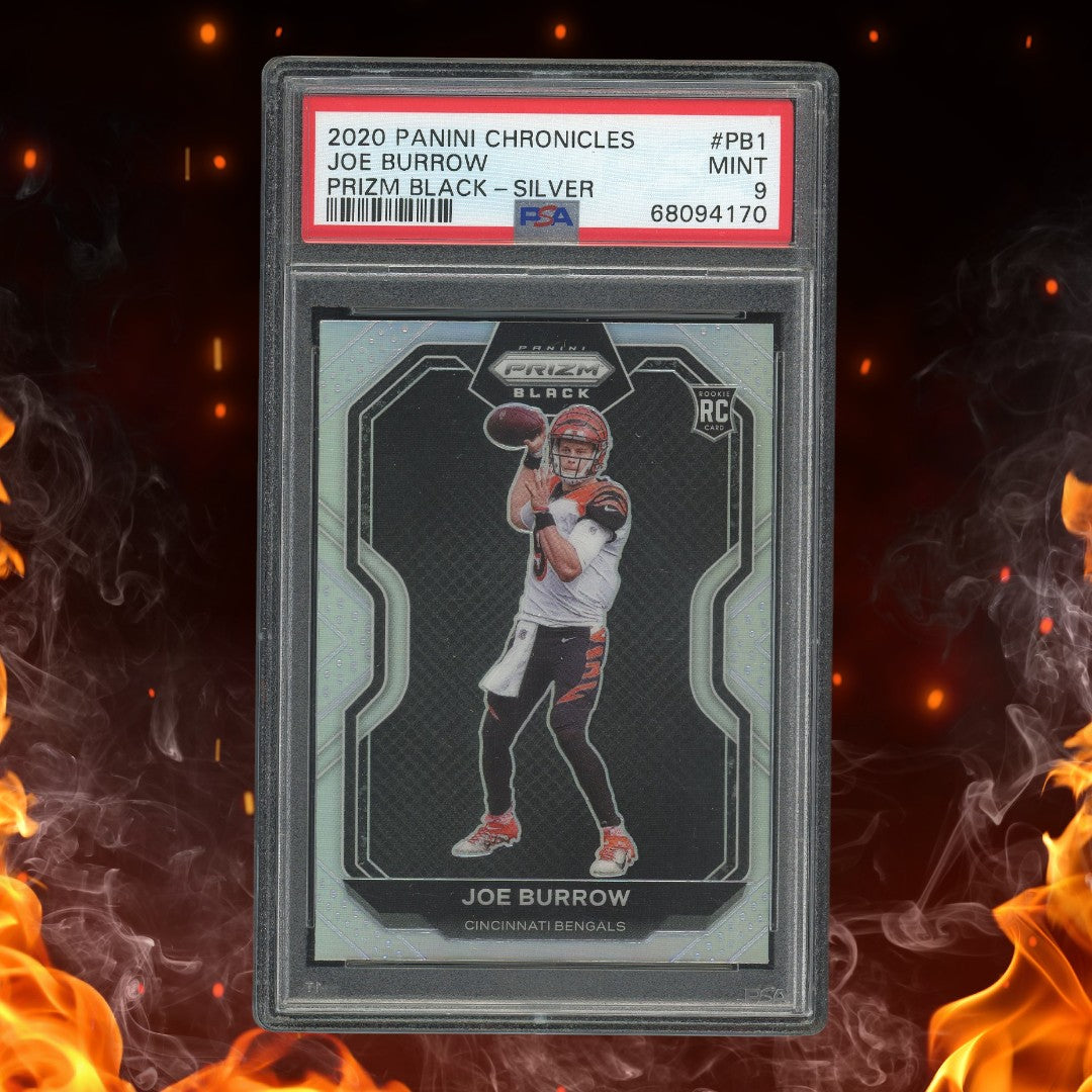 2020 Panini Chronicles Joe Burrow Prizm Black Silver Rookie #PB1 PSA 9
