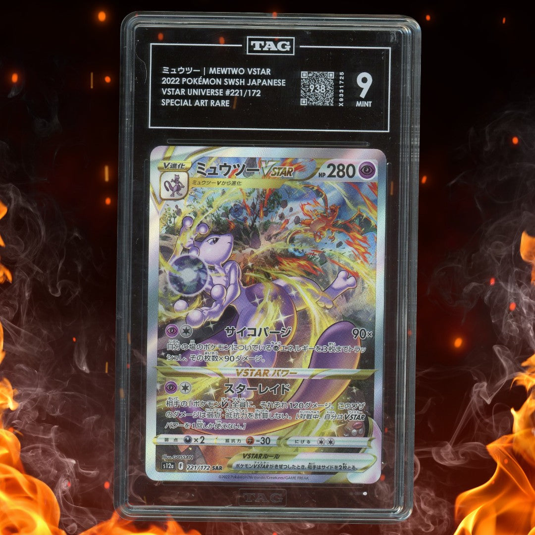 Pokemon Silver Tempest Mewtwo VSTAR 221/172 Special Art Rare TAG 9