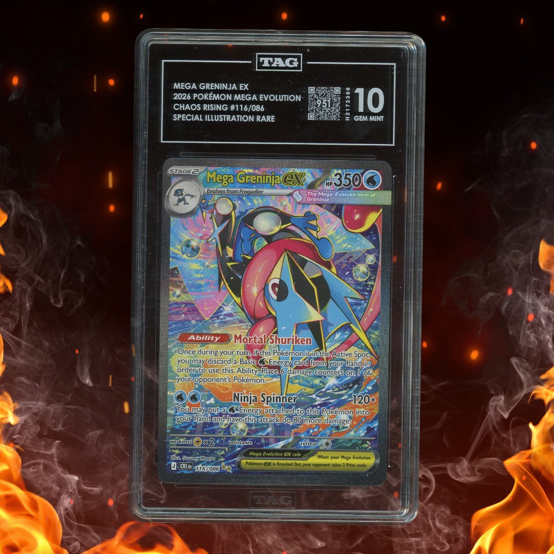 Pokemon Mega Evolution Chaos Rising Mega Greninja ex 116/086 Special TAG 10
