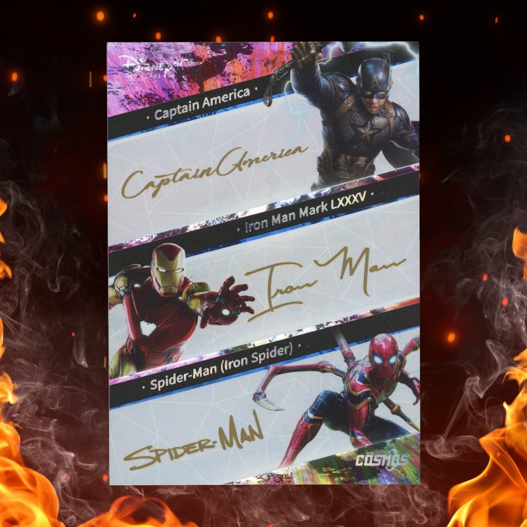 2023 Kakawow Disney100 Captain America / Iron-Man / Spider-Man Signatures /10