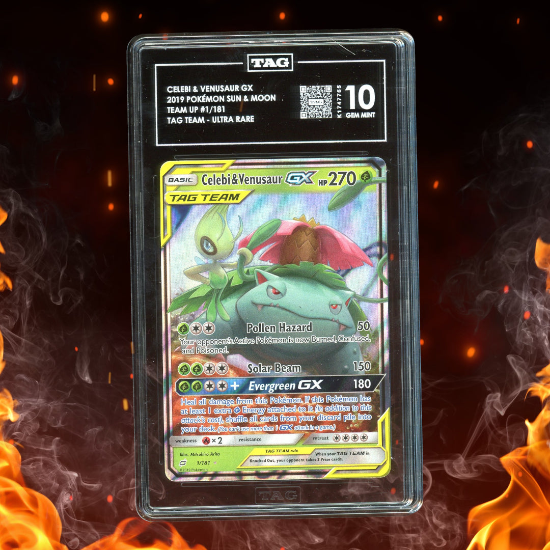 Pokemon Sun & Moon Team Up Celebi & Venusaur GX Full Art TAG 10 1/181