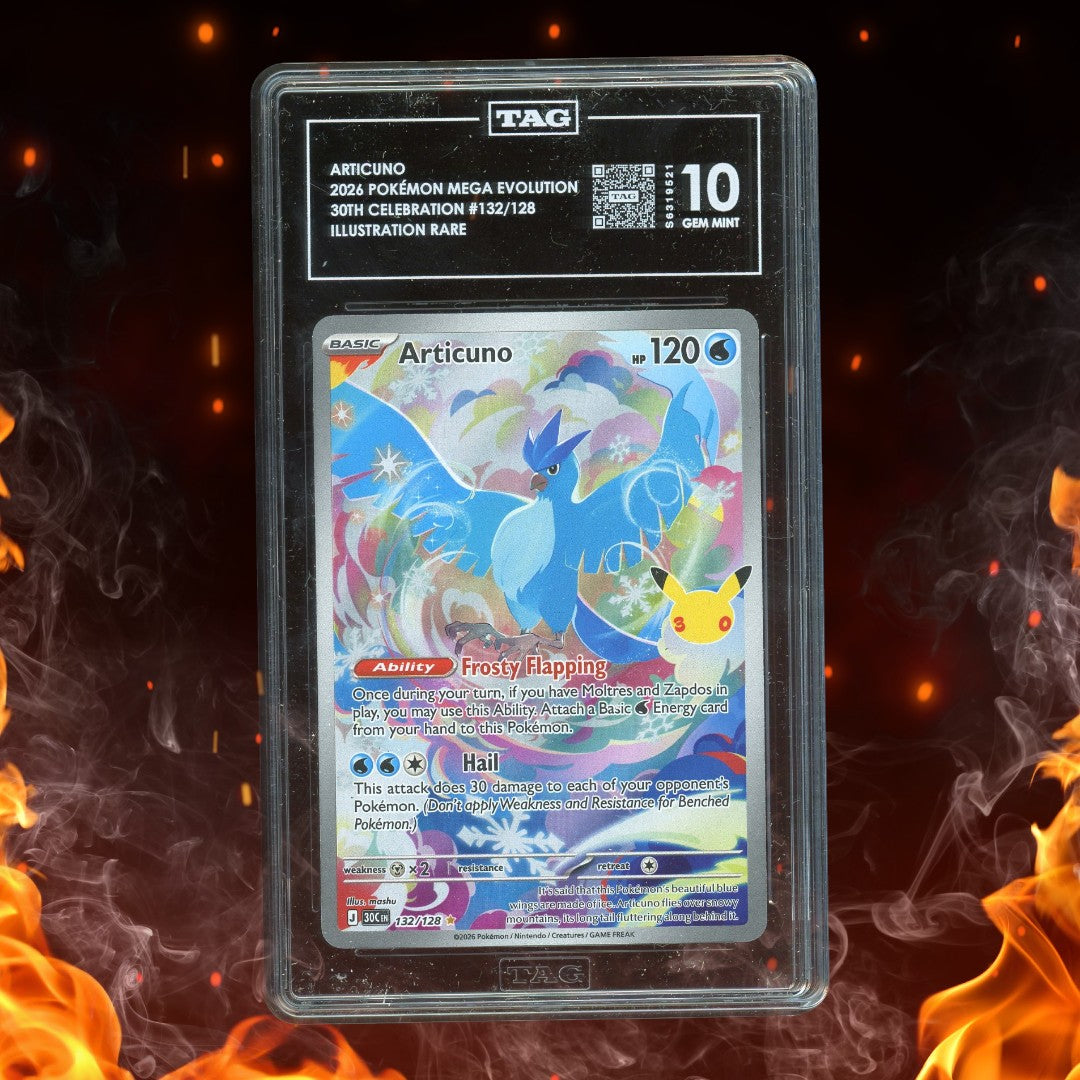 Pokemon Mega Evolution 30th Celebration Articuno Illustration Rare TAG 10