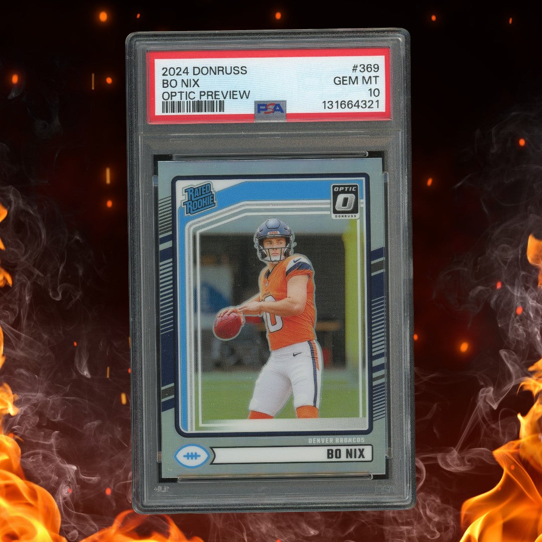2024 Panini Donruss Optic Preview Bo Nix Rated Rookie Rookie #369 PSA 10