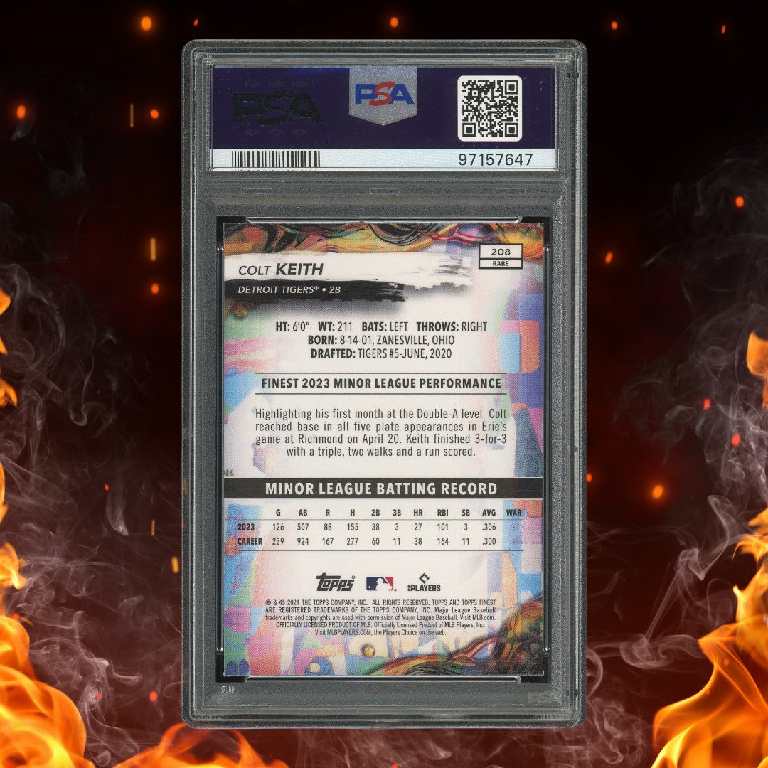 2024 Topps Finest Colt Keith Oil Spill Refractor Rookie #208 PSA 10