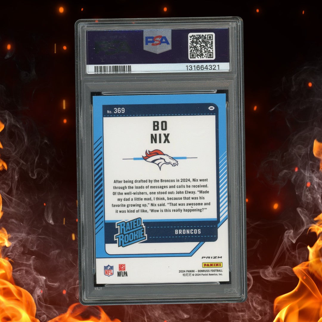 2024 Panini Donruss Optic Preview Bo Nix Rated Rookie Rookie #369 PSA 10