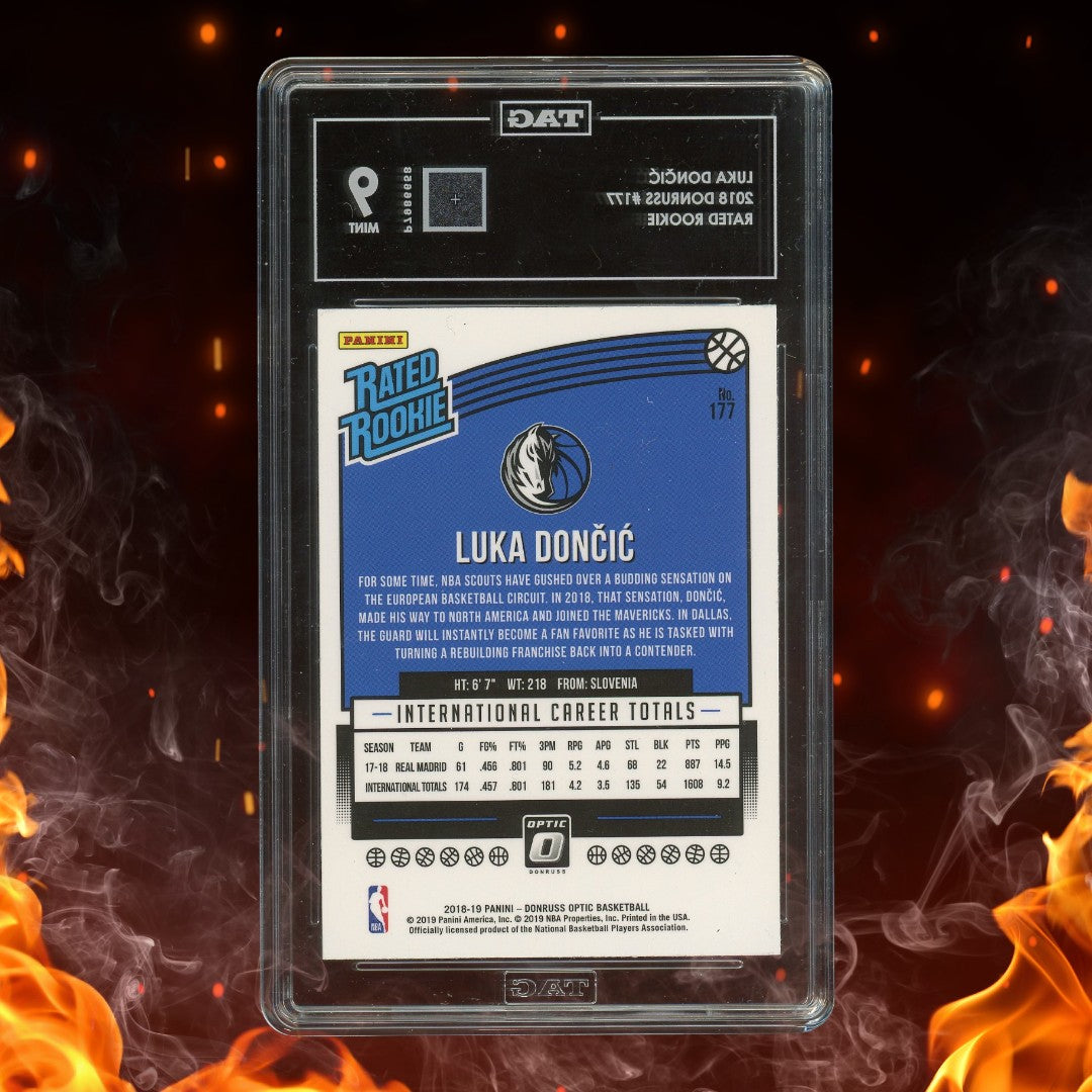 2018-19 Panini Donruss Optic Luka Doncic Rated Rookie Rookie #177 TAG 9