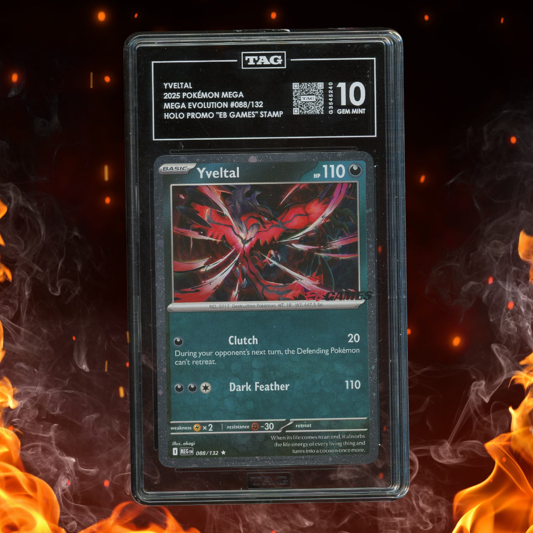 Pokemon Mega Evolution Yveltal 088/132 Promo Holo EB Games Stamp TAG 10