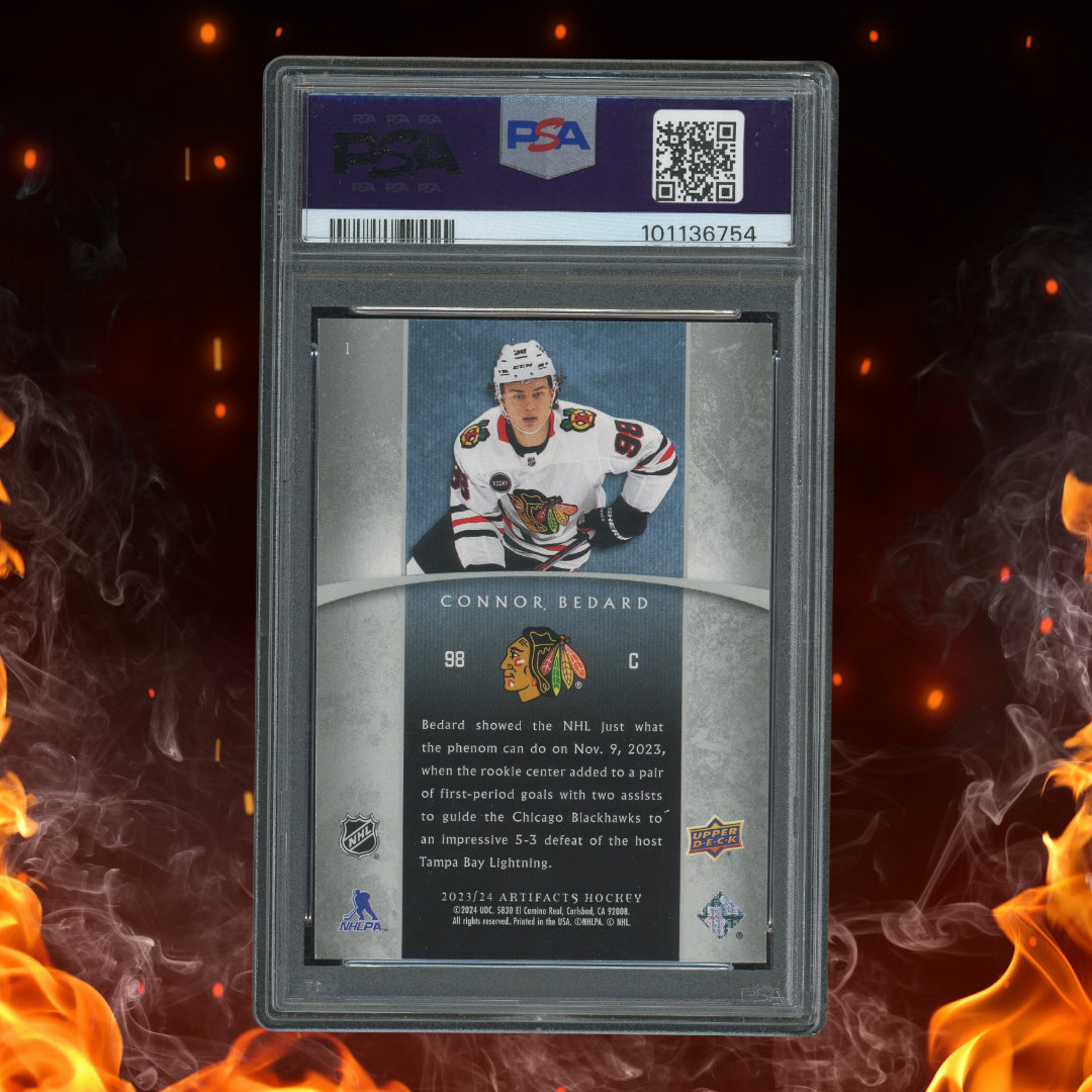 2023-24 Upper Deck Artifacts Connor Bedard Rookies Rookie /999 #1 PSA 9
