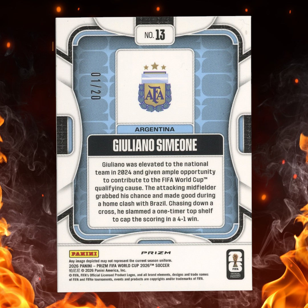 2026 Panini Prizm Giuliano Simeone White /20 #13