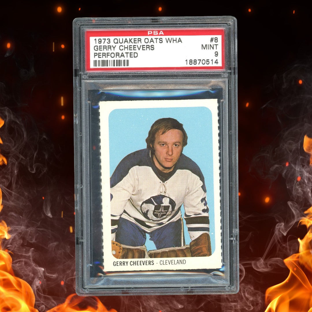 1973-74 Quaker Oats WHA Gerry Cheevers Perforated PSA 9 #8