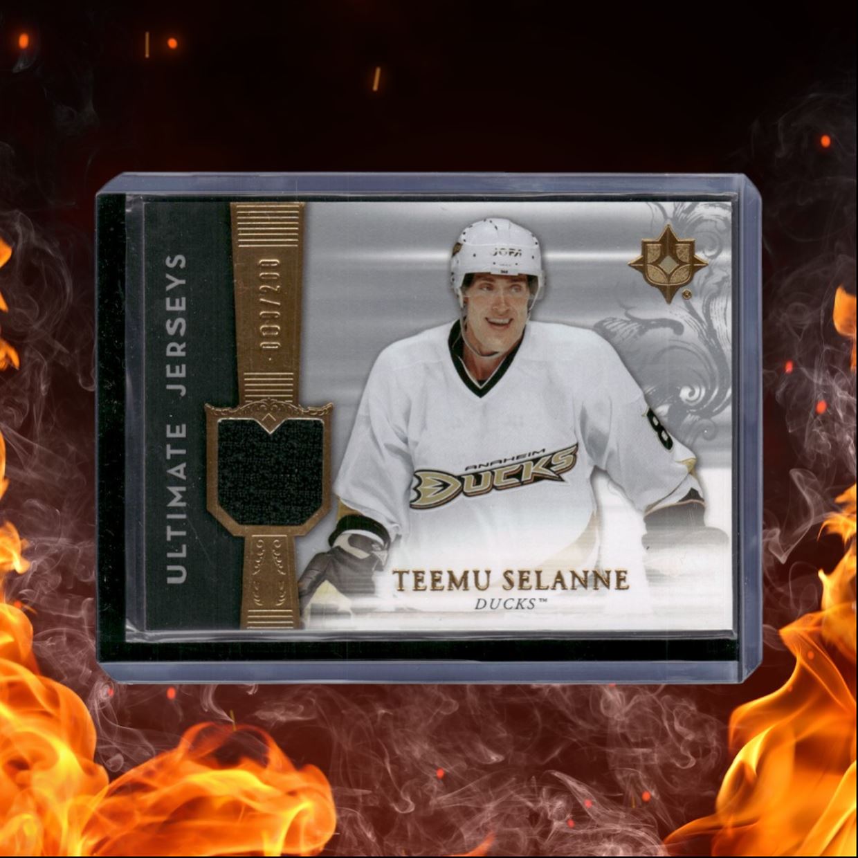 2006-07 Upper Deck Ultimate Teemu Selanne Jerseys Gold 009/200 #UJ-TS