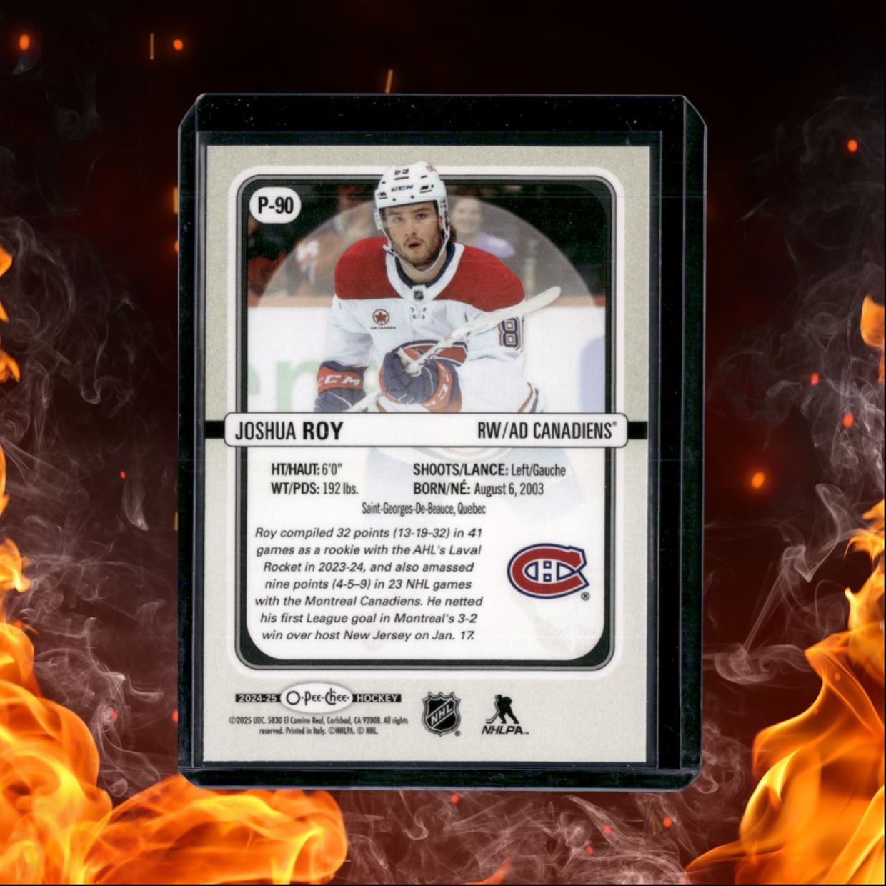 2024-25 O-Pee-Chee Joshua Roy Premier Rookie #P-90