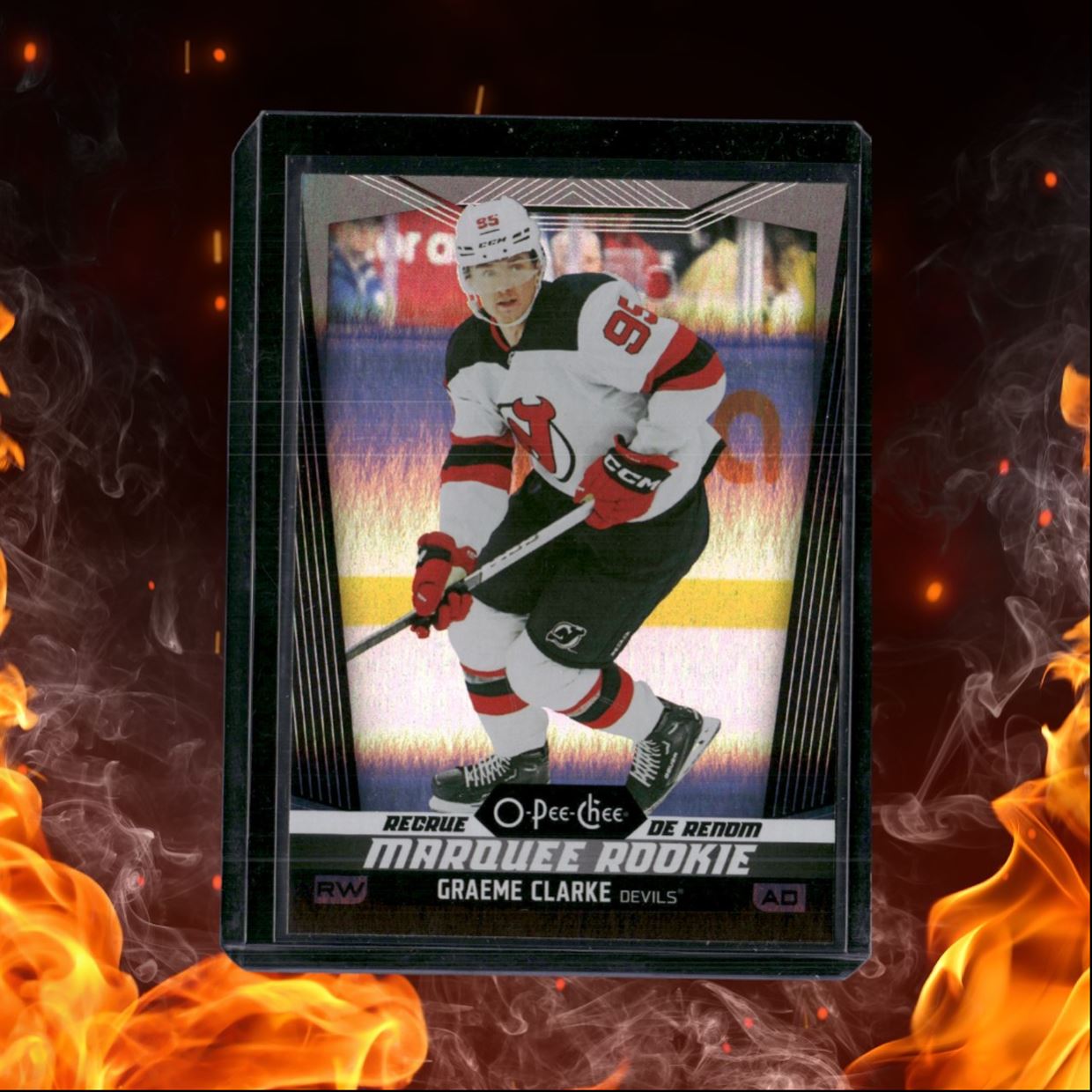 2024-25 O-Pee-Chee Graeme Clarke Rainbow Black Marquee Rookie 083/100 #586
