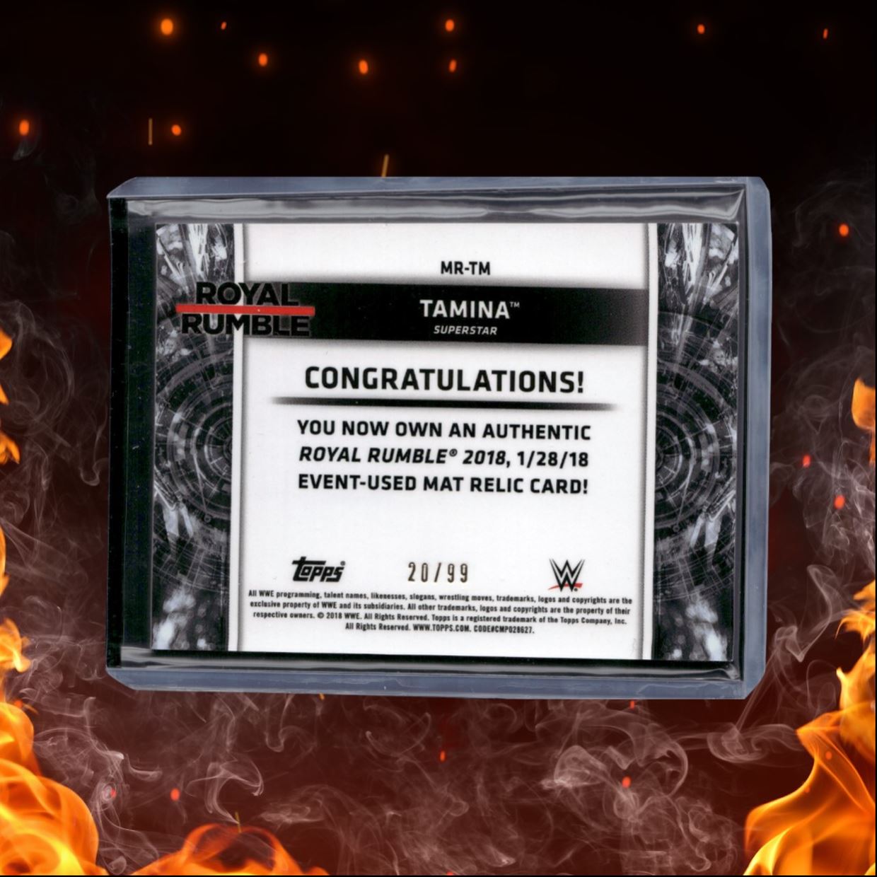 2018 Topps WWE Tamina Event-Used Mat Relic Royal Rumble 2018 20/99 #MR-TM
