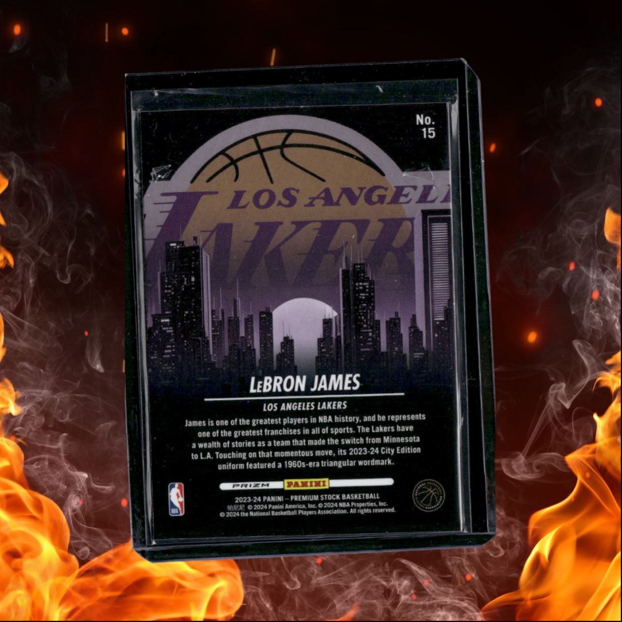 2023-24 Panini NBA Hoops Premium Stock LeBron James City Edition Silver Prizm