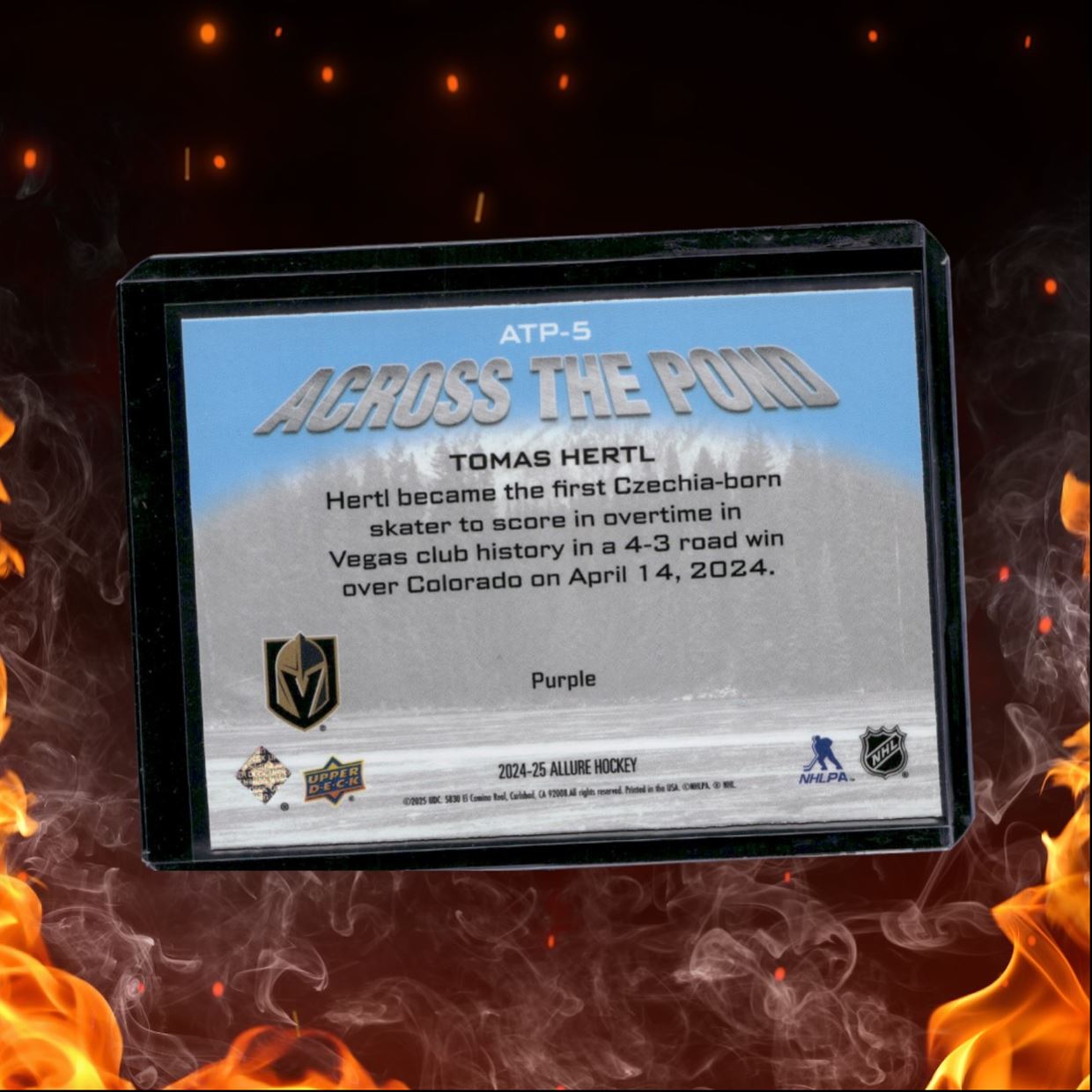 2024-25 Upper Deck Allure Thomas Hertl Across the Pond Purple SP #ATP-5