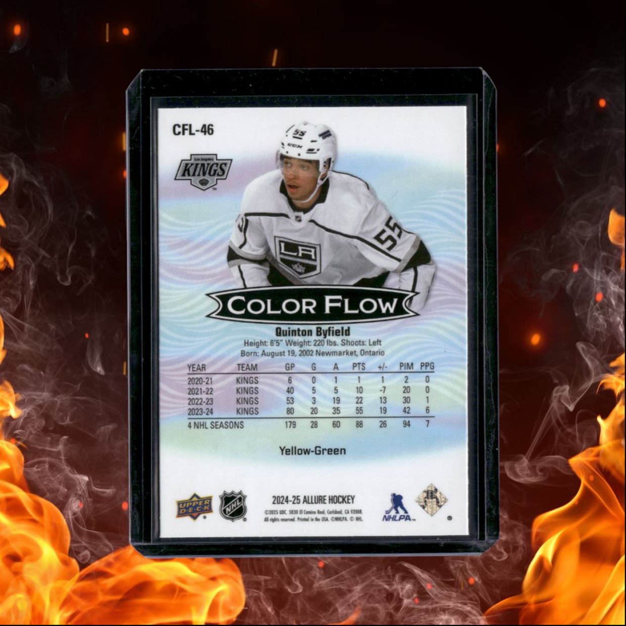 2024-25 Upper Deck Allure Quinton Byfield Color Flow Yellow Green #CFL-46