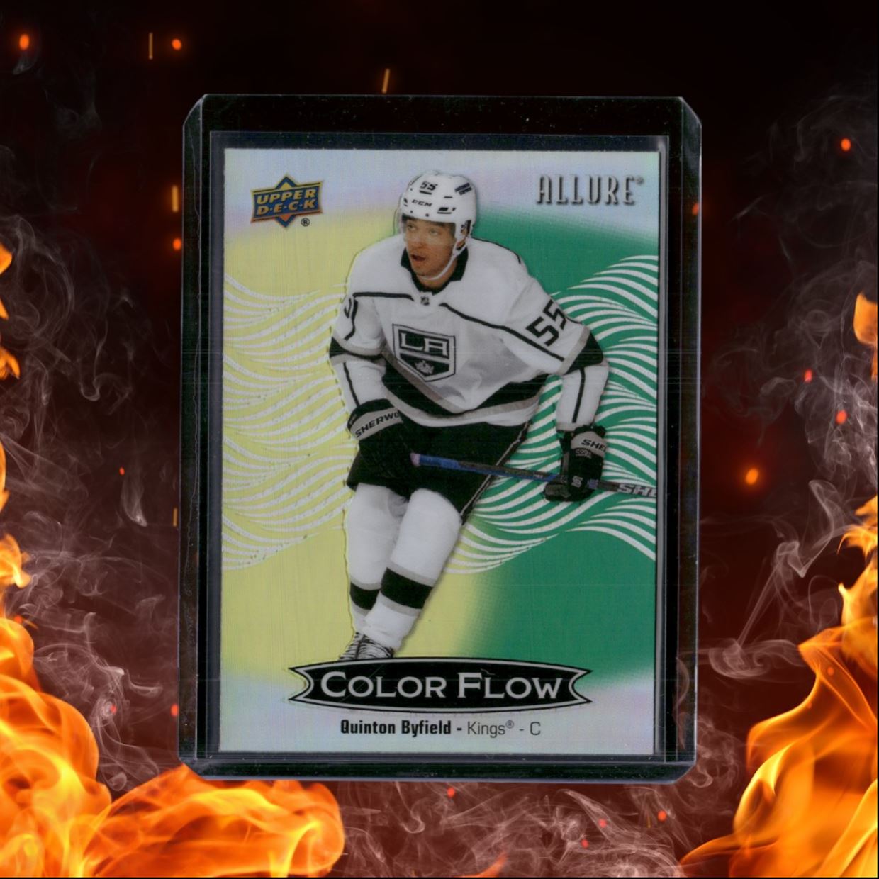 2024-25 Upper Deck Allure Quinton Byfield Color Flow Yellow Green #CFL-46