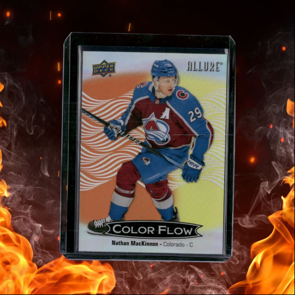 2024-25 Upper Deck Allure Nathan MacKinnon Color Flow Orange Yellow #CFL-39