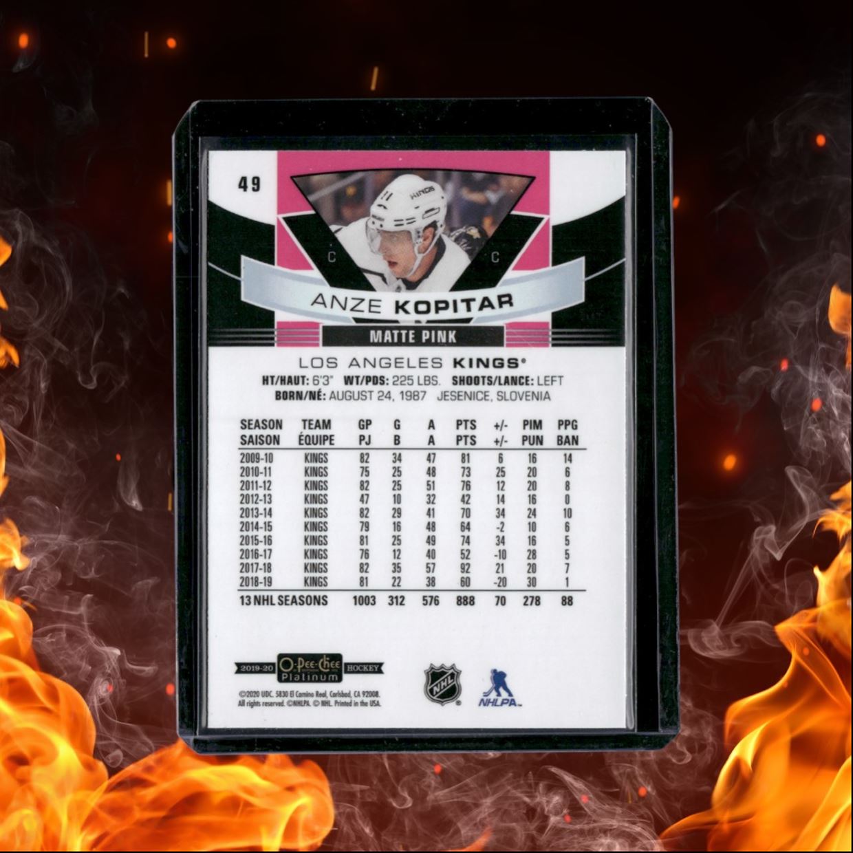 2019-20 O-Pee-Chee Platinum Anze Kopitar Matte Pink SP #49