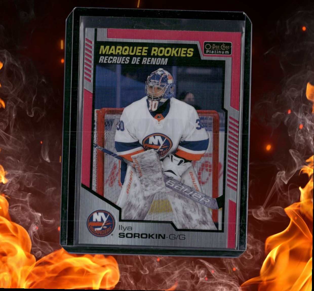 2020-21 O-Pee-Chee Platinum Ilya Sorokin Matte Pink Marquee Rookie #196