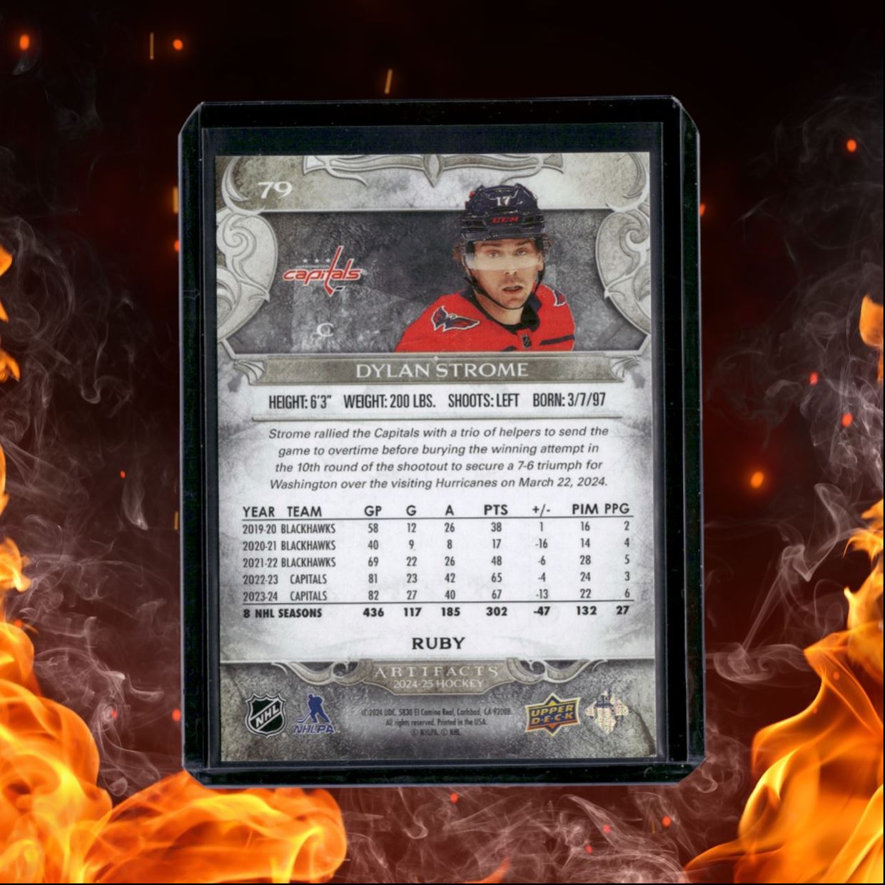 2024-25 Upper Deck Artifacts Dylan Strome Ruby Red 242/499 #79