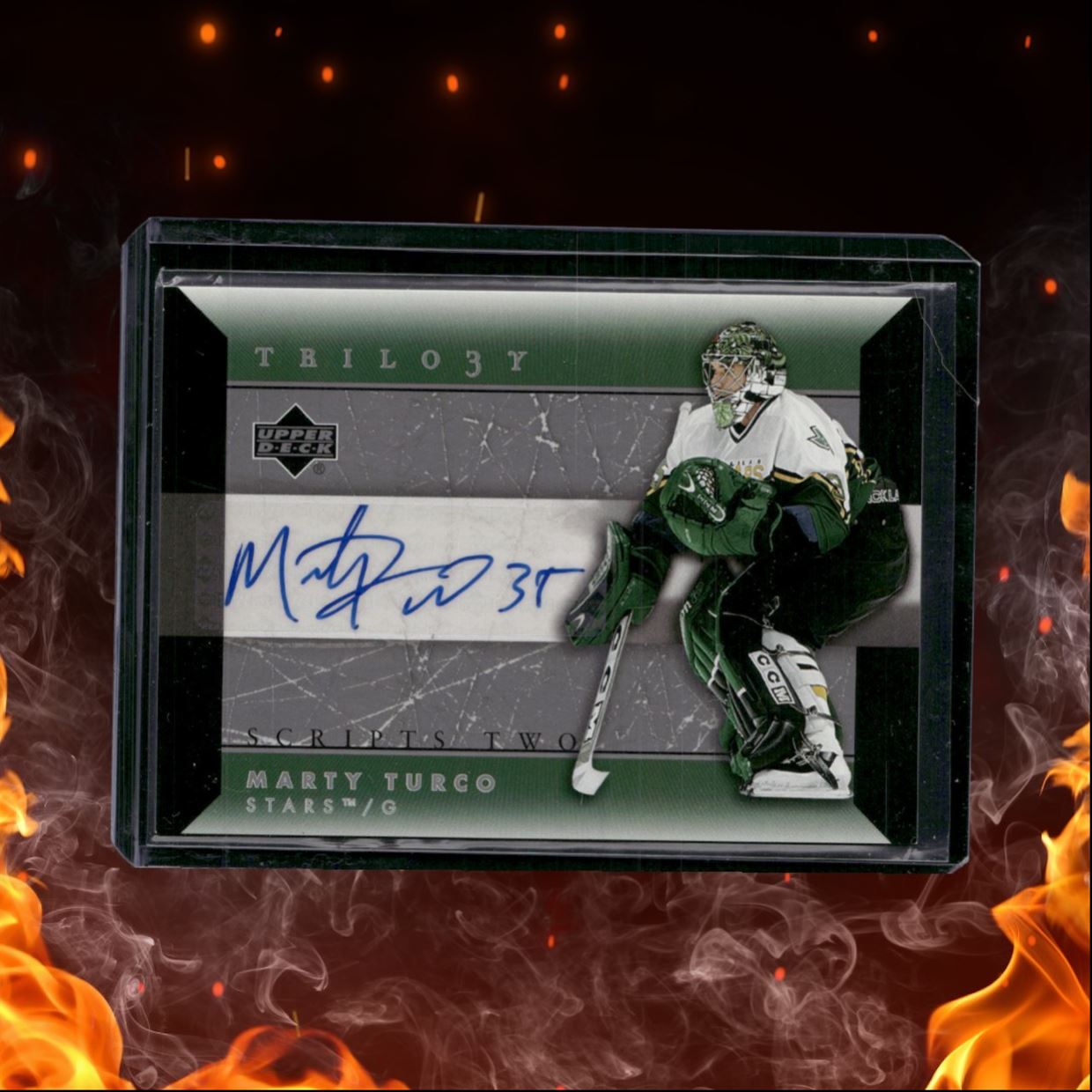 2005-06 Upper Deck NHL Trilogy Marty Turco Scripts Two Auto #SCS-MT