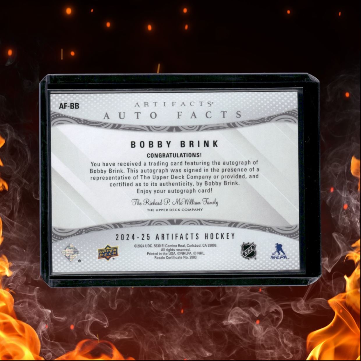 2024-25 Upper Deck Artifacts Bobby Brink Facts Auto #AF-BB