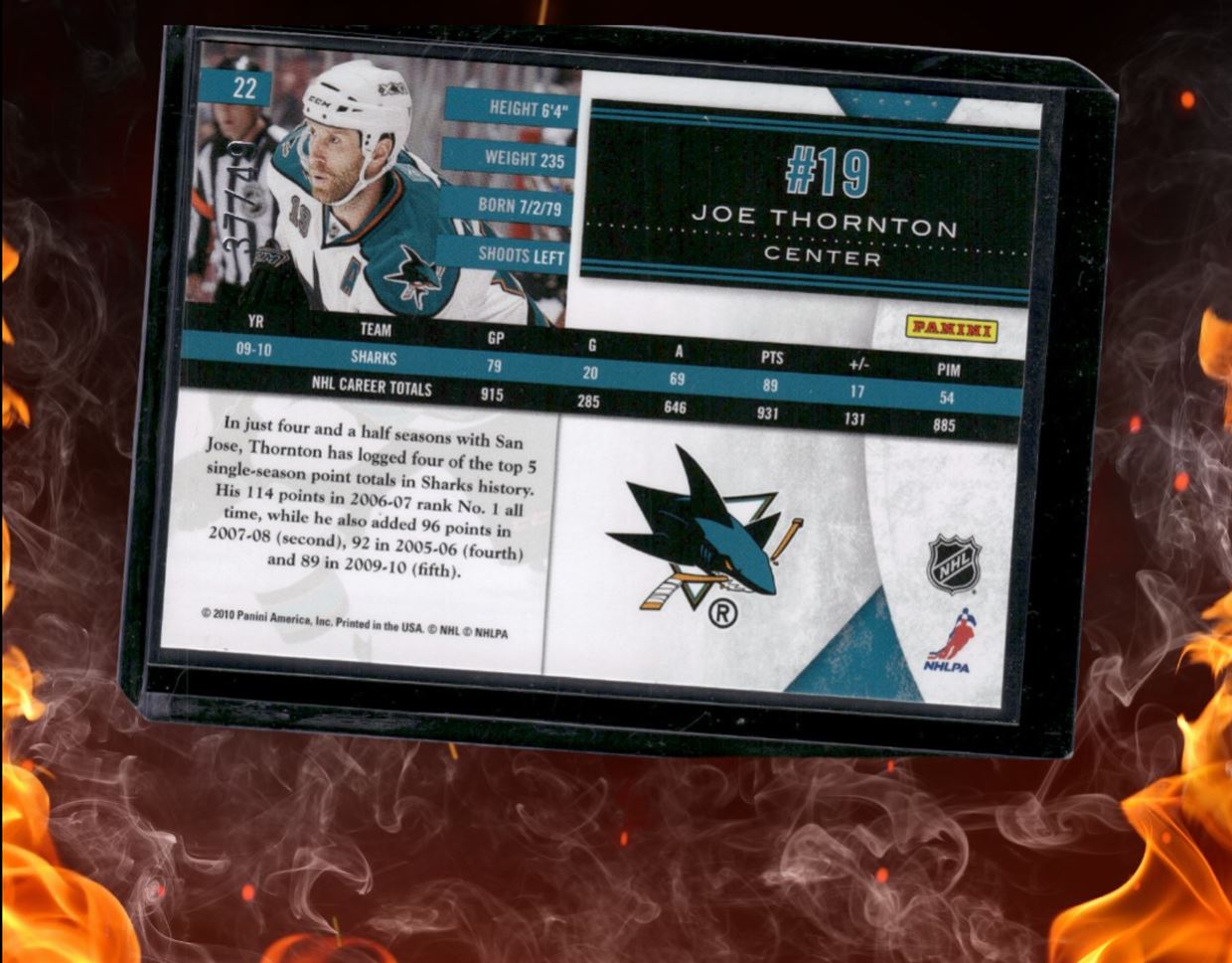 2010-11 Panini Limited Joe Thornton Silver Spotlight 37/49 #22