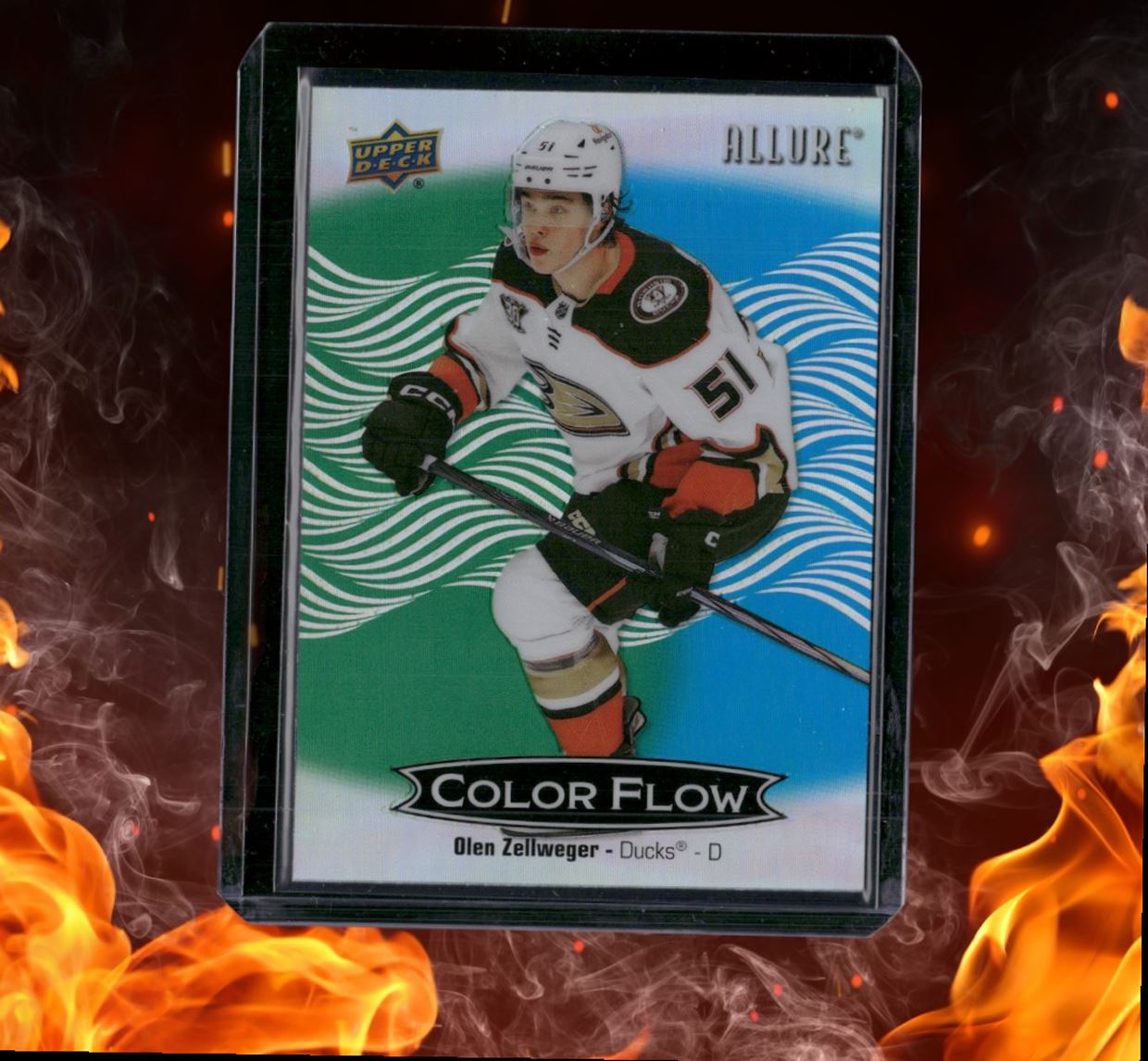 2024-25 Upper Deck Allure Olen Zellweger Color Flow Green - Blue Rookie #CFL-41