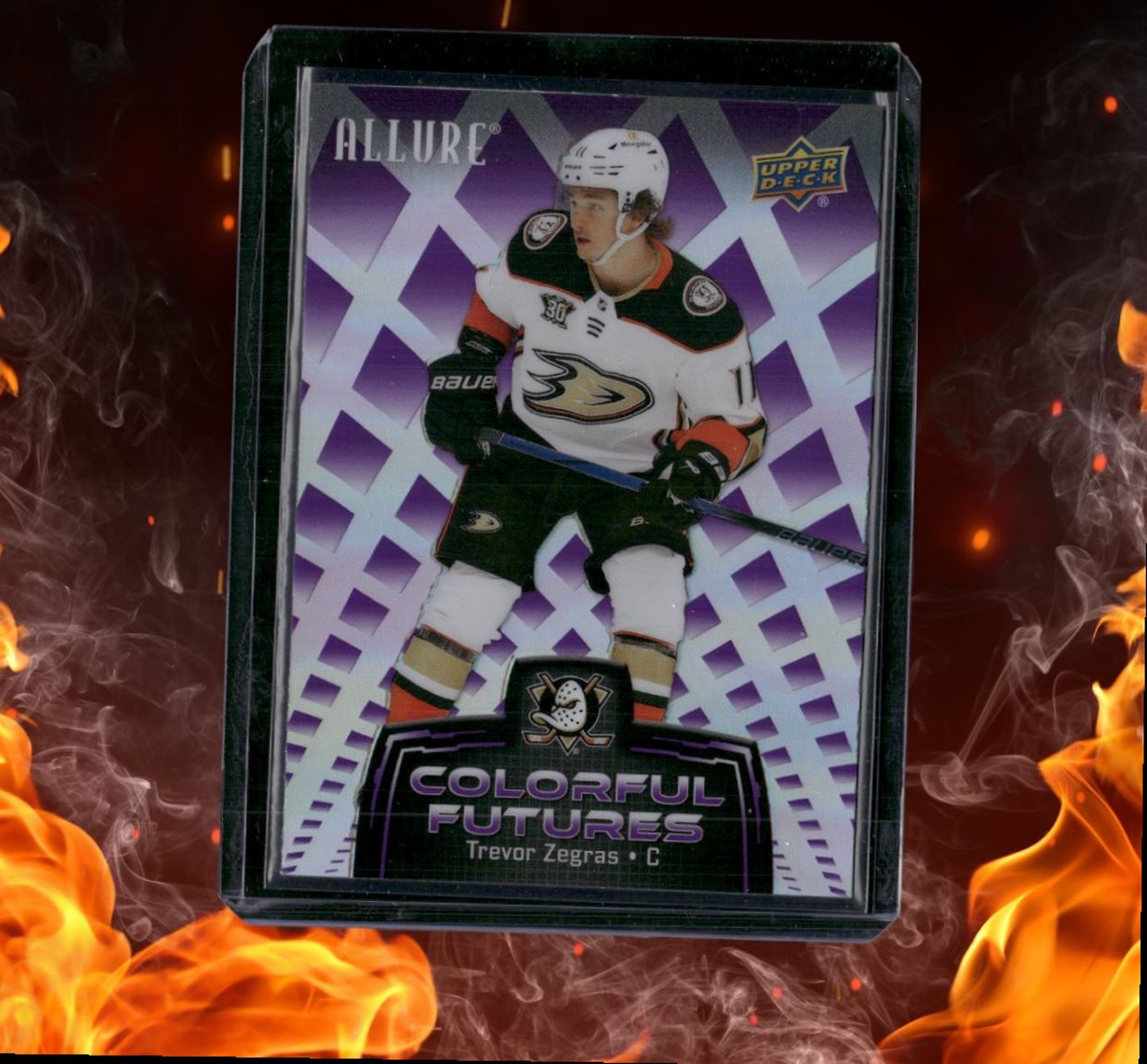 2024-25 Upper Deck Allure Trevor Zegras Colorful Futures Purple SP #CF-16